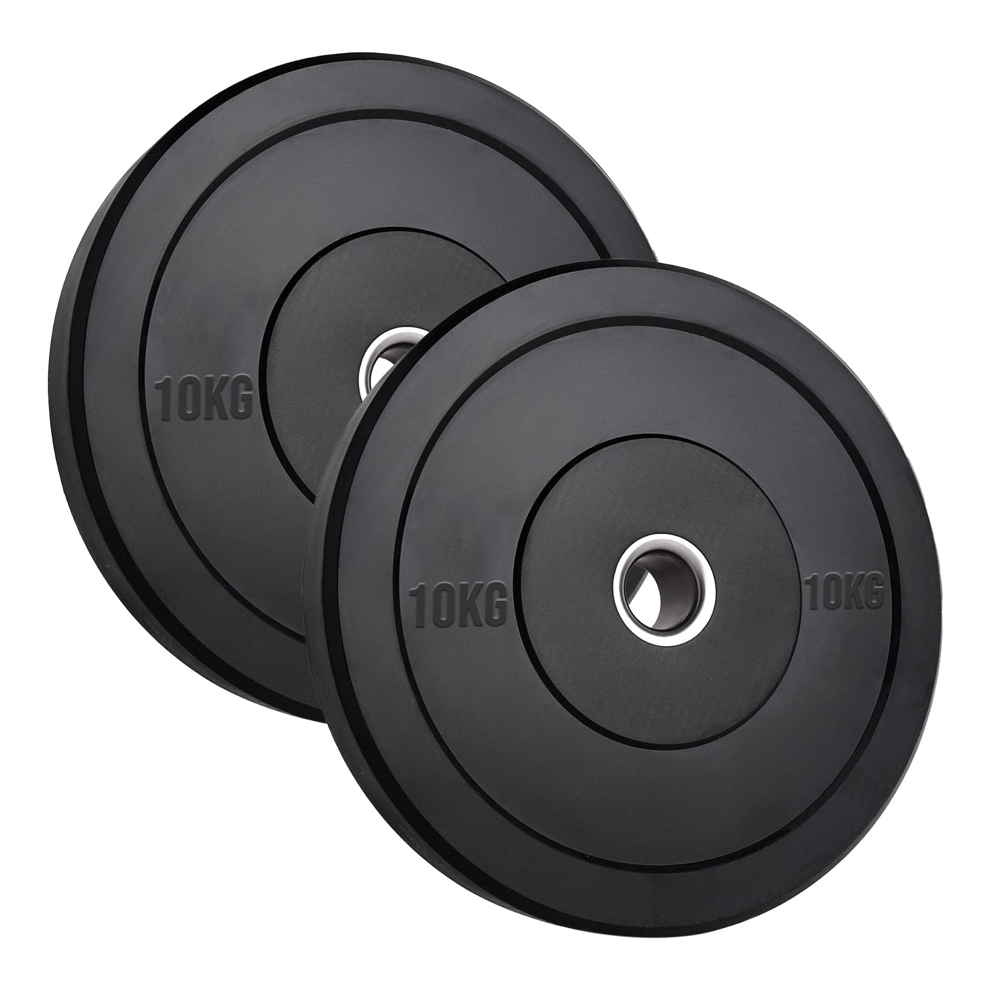 Heavy Duty Olympic Bumper Plates - Rubber Coated Weight Discs - Optional Barbells & Clips - Strength Training in Home Gyms or Garage Setups