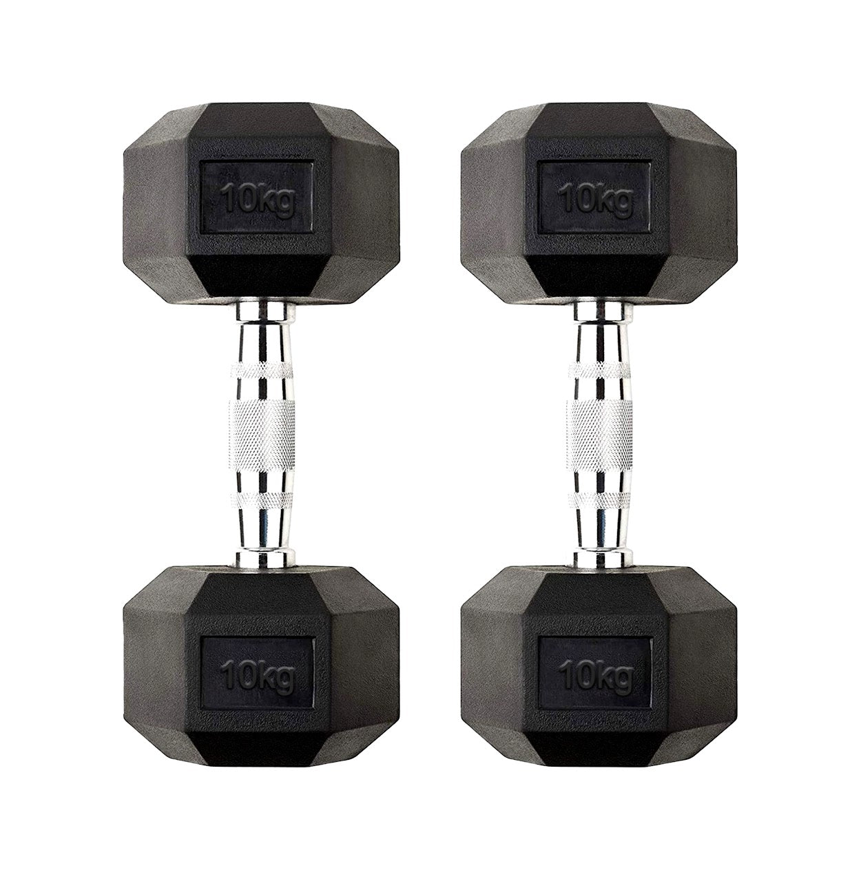 Hex Dumbbells Pairs & Sets (2.5kg–60kg) – Rubber-Coated, Anti-Roll, Knurled Steel Grip – Strength Training Weights for Home Gym or Studio