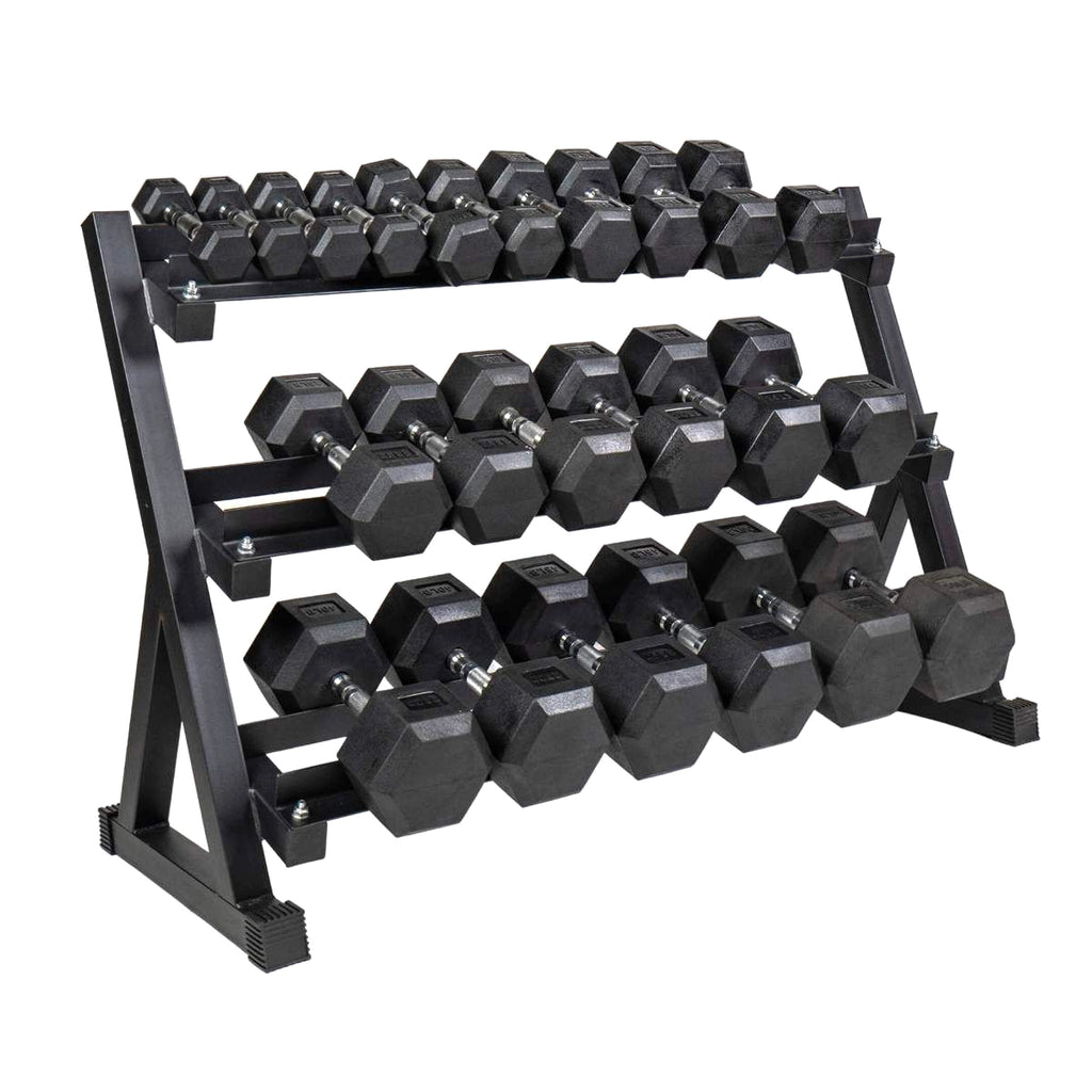 Hex Dumbbells Pairs & Sets (2.5kg–60kg) – Rubber-Coated, Anti-Roll, Knurled Steel Grip – Strength Training Weights for Home Gym or Studio