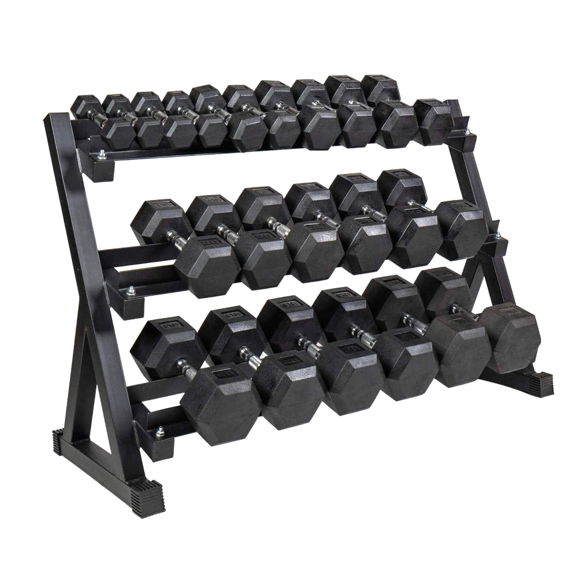 Hex Dumbbells Pairs & Sets (2.5kg–60kg) – Rubber-Coated, Anti-Roll, Knurled Steel Grip – Strength Training Weights for Home Gym or Studio