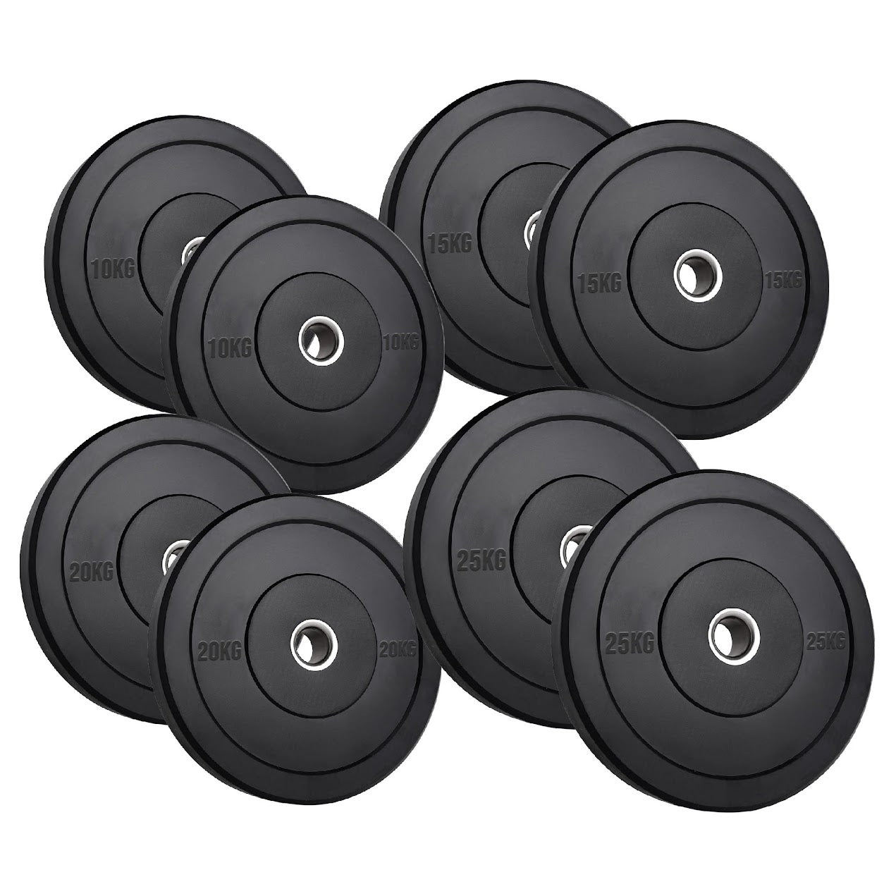 Heavy Duty Olympic Bumper Plates - Rubber Coated Weight Discs - Optional Barbells & Clips - Strength Training in Home Gyms or Garage Setups