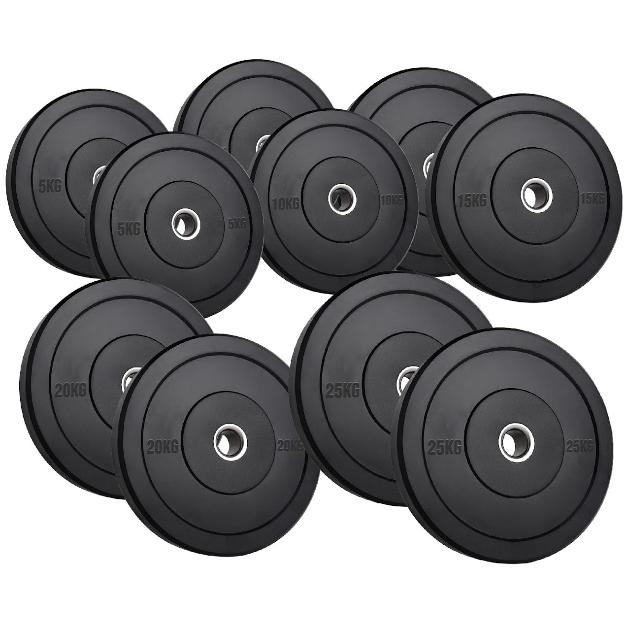 Heavy Duty Olympic Bumper Plates - Rubber Coated Weight Discs - Optional Barbells & Clips - Strength Training in Home Gyms or Garage Setups
