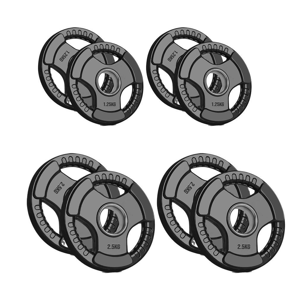 Rubber Coated Tri-Grip Weight Plate – 2” Olympic Cast Iron Plate for Barbell, Dumbbell, Deadlifts & Home Strength Training – Ideal for Home Gym Use