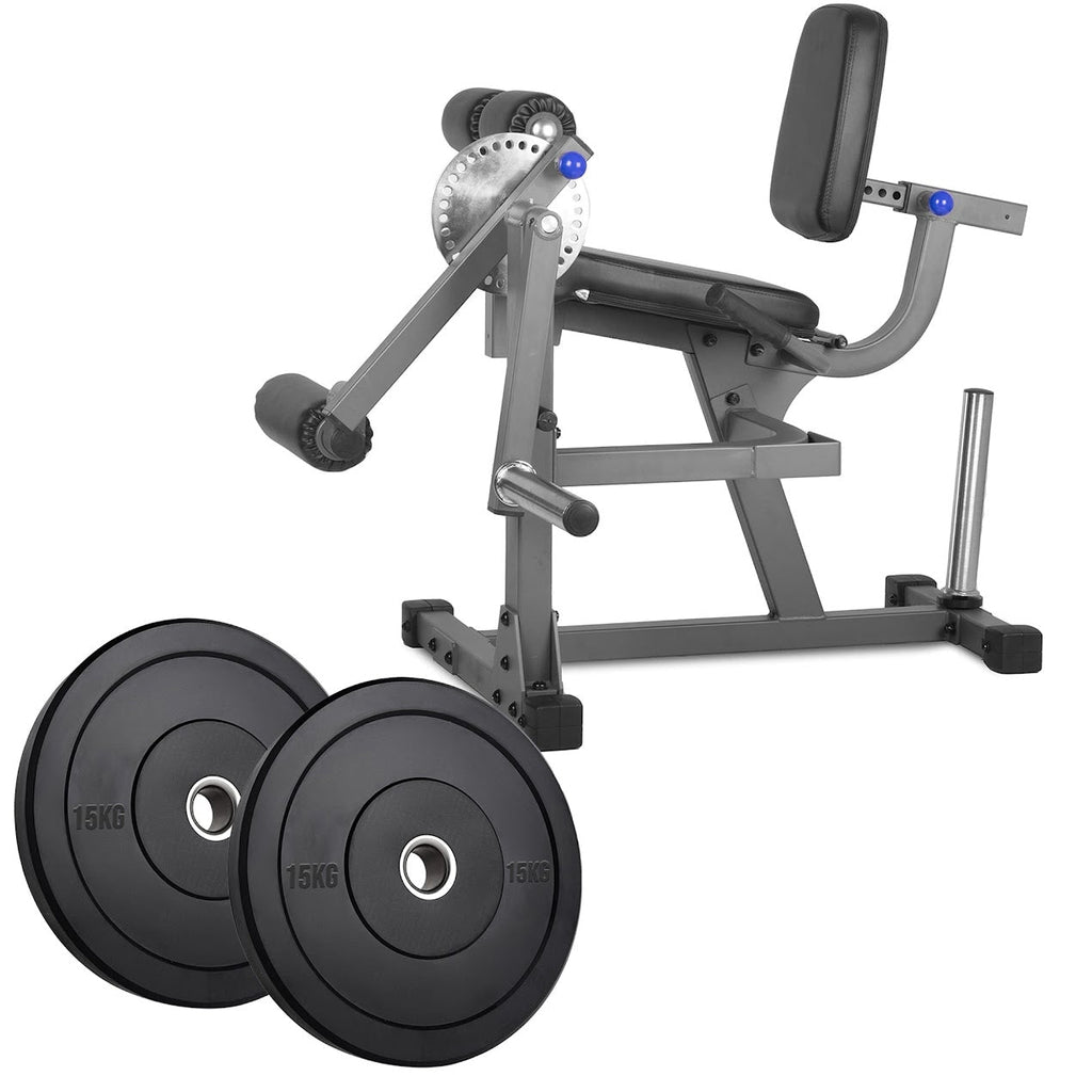 Plate‑Loaded Leg Extension & Curl Machine, Steel Frame with Adjustable Seat & Backrest, Padded Rollers, Heavy‑Duty Home Gym Quad‑Hamstring Isolator