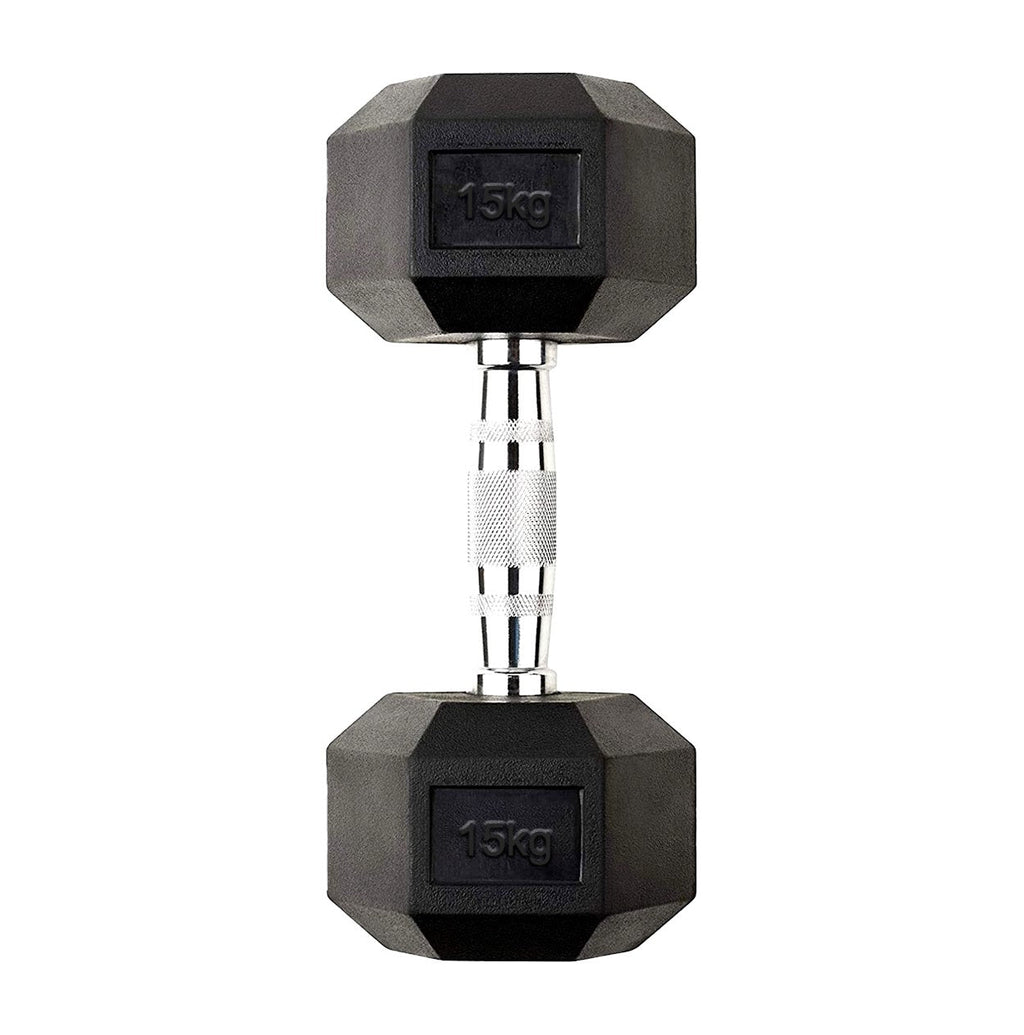 Hex Dumbbells Pairs & Sets (2.5kg–60kg) – Rubber-Coated, Anti-Roll, Knurled Steel Grip – Strength Training Weights for Home Gym or Studio