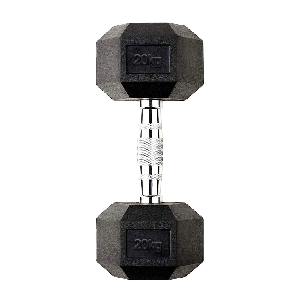 Hex Dumbbells Pairs & Sets (2.5kg–60kg) – Rubber-Coated, Anti-Roll, Knurled Steel Grip – Strength Training Weights for Home Gym or Studio