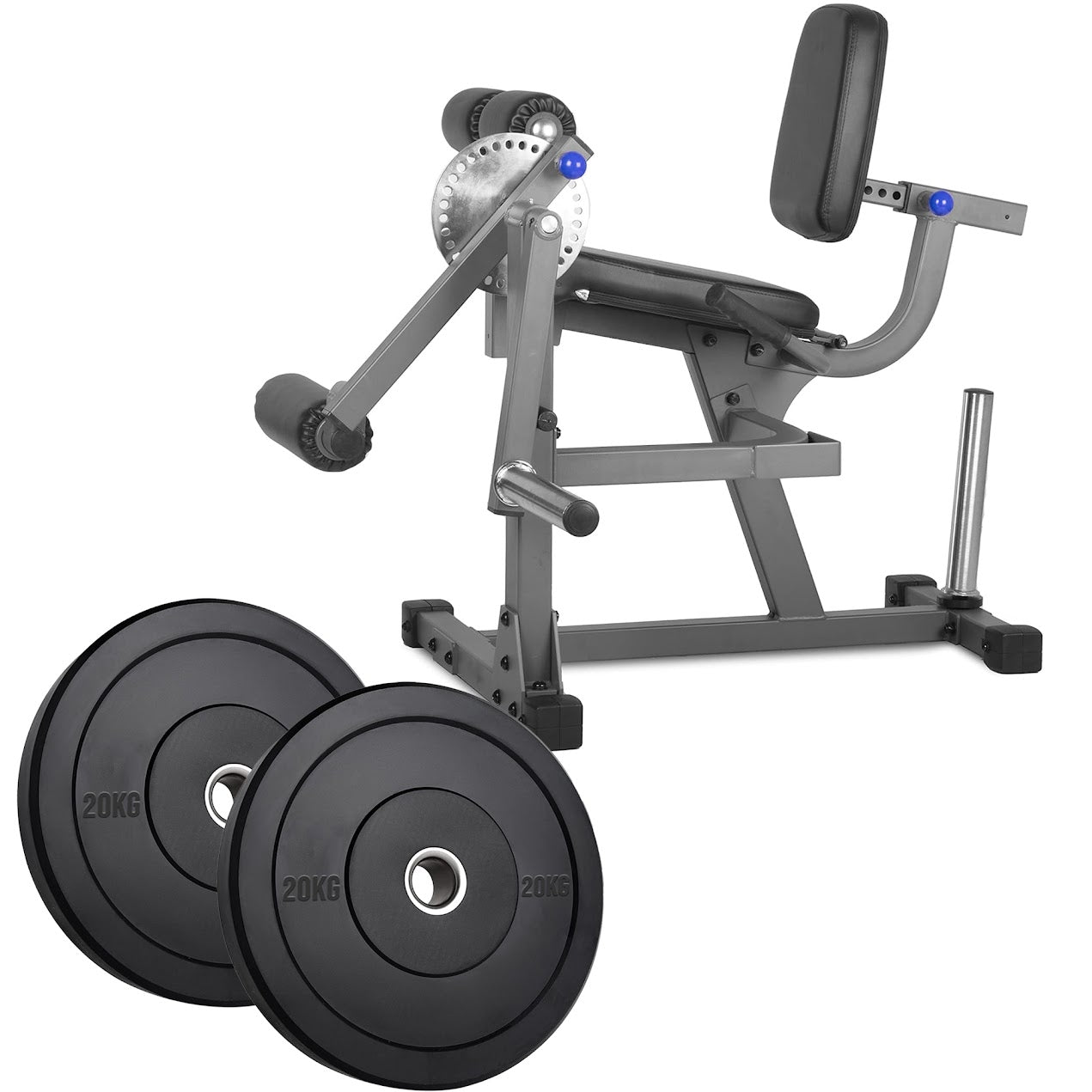 Plate‑Loaded Leg Extension & Curl Machine, Steel Frame with Adjustable Seat & Backrest, Padded Rollers, Heavy‑Duty Home Gym Quad‑Hamstring Isolator