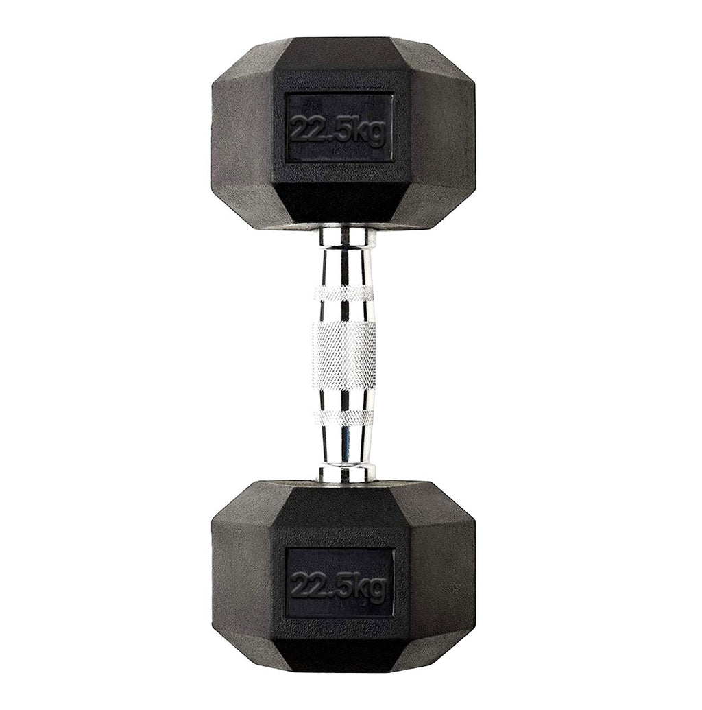 Hex Dumbbells Pairs & Sets (2.5kg–60kg) – Rubber-Coated, Anti-Roll, Knurled Steel Grip – Strength Training Weights for Home Gym or Studio