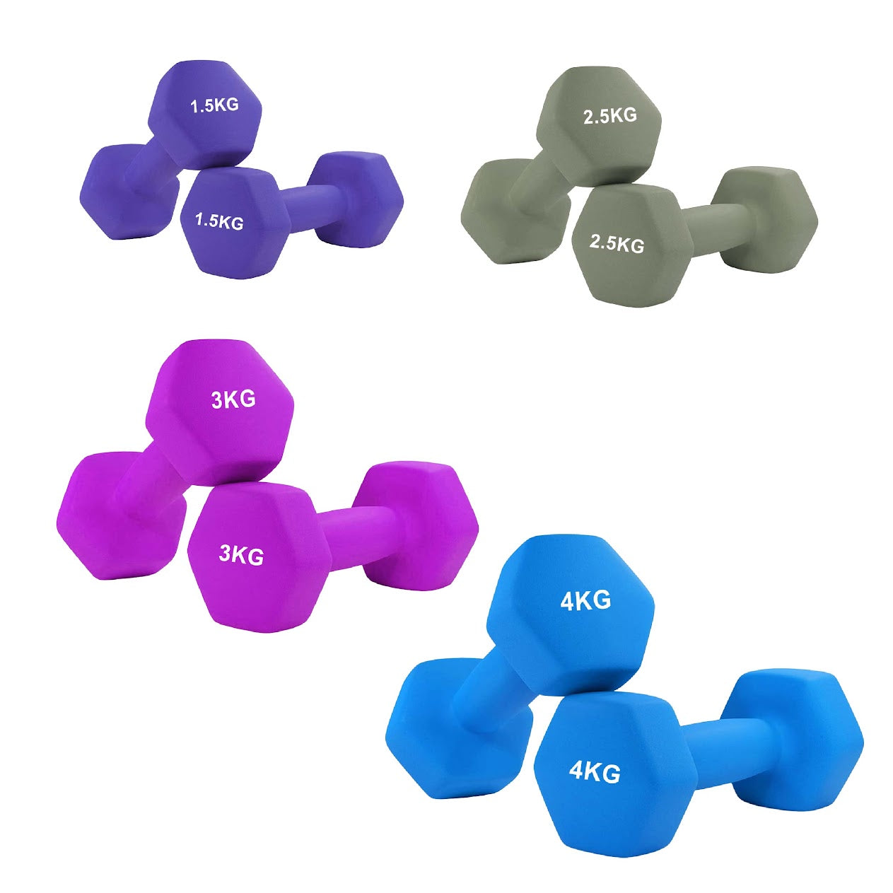 Non‑Slip Neoprene Hex Dumbbells – Anti‑Roll Free Weights for Strength Training, Toning, and Safe Storage in Compact Home Gym Spaces