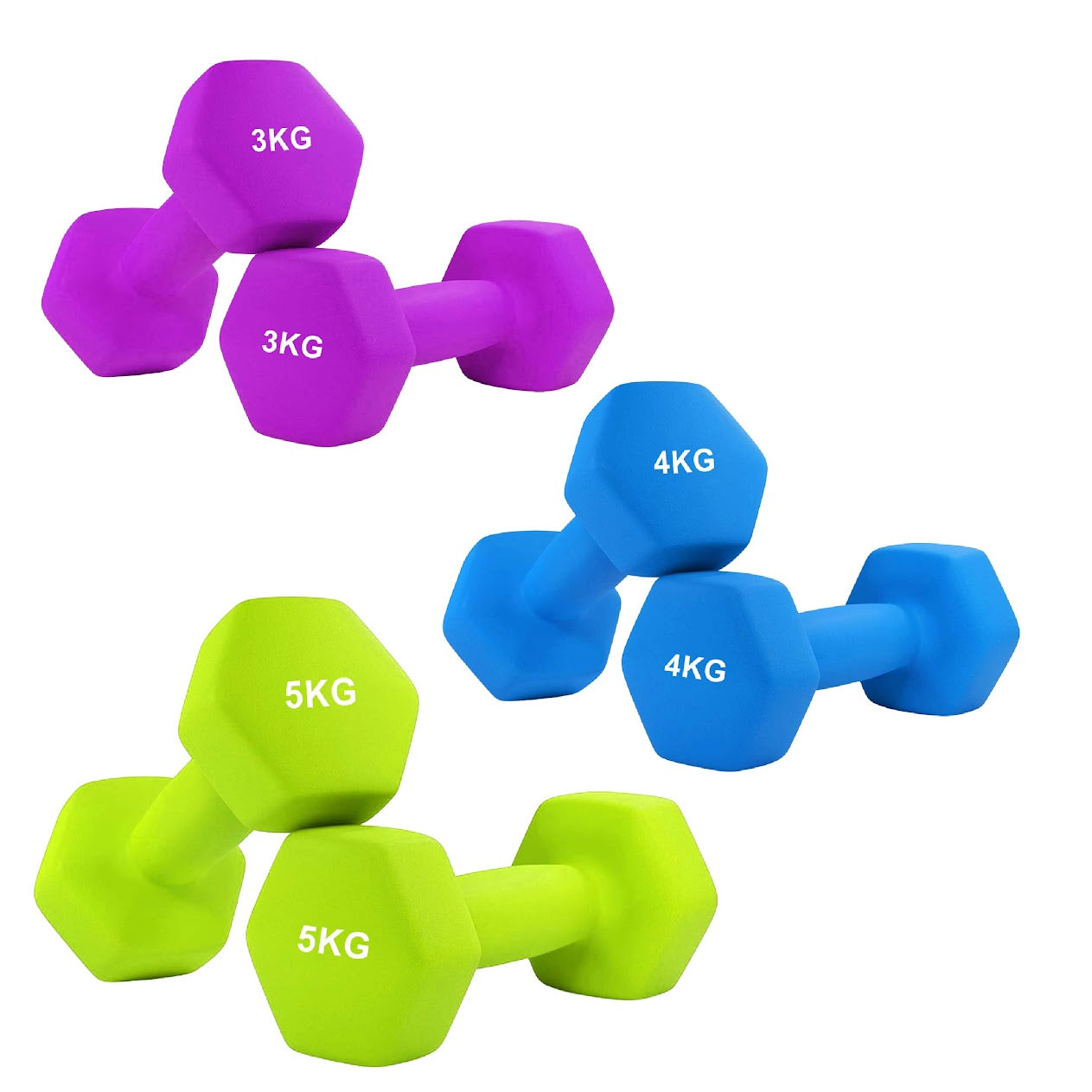 Non‑Slip Neoprene Hex Dumbbells – Anti‑Roll Free Weights for Strength Training, Toning, and Safe Storage in Compact Home Gym Spaces