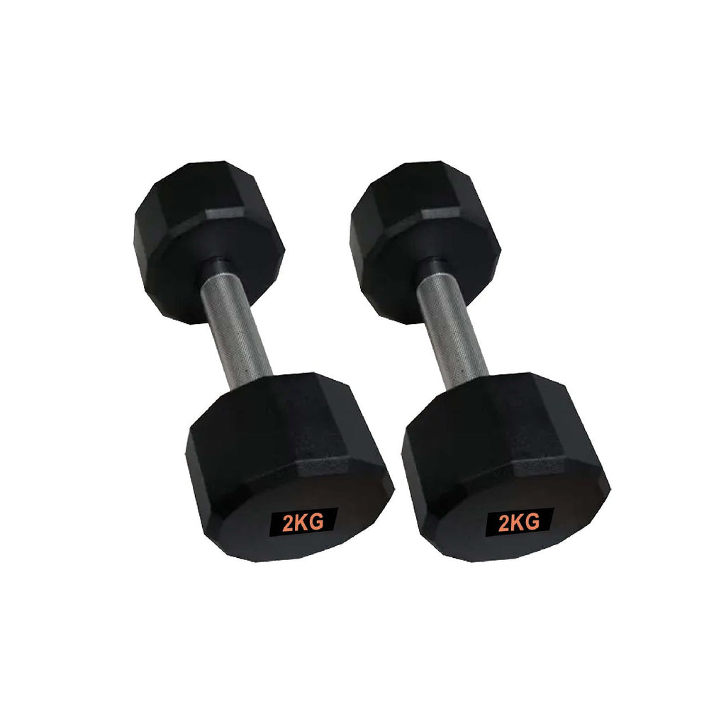 Hex Dumbbells with Rubber Coating, Anti-Roll Design, Knurled Grip for Strength Training – Space-Saving Free Weights for Home Gym and Studio Use