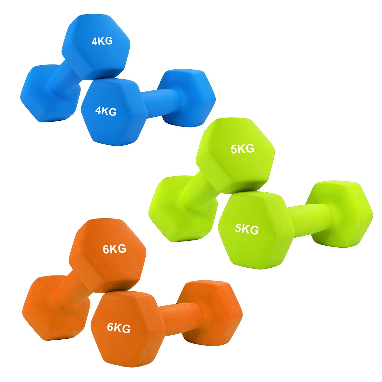 Non‑Slip Neoprene Hex Dumbbells – Anti‑Roll Free Weights for Strength Training, Toning, and Safe Storage in Compact Home Gym Spaces