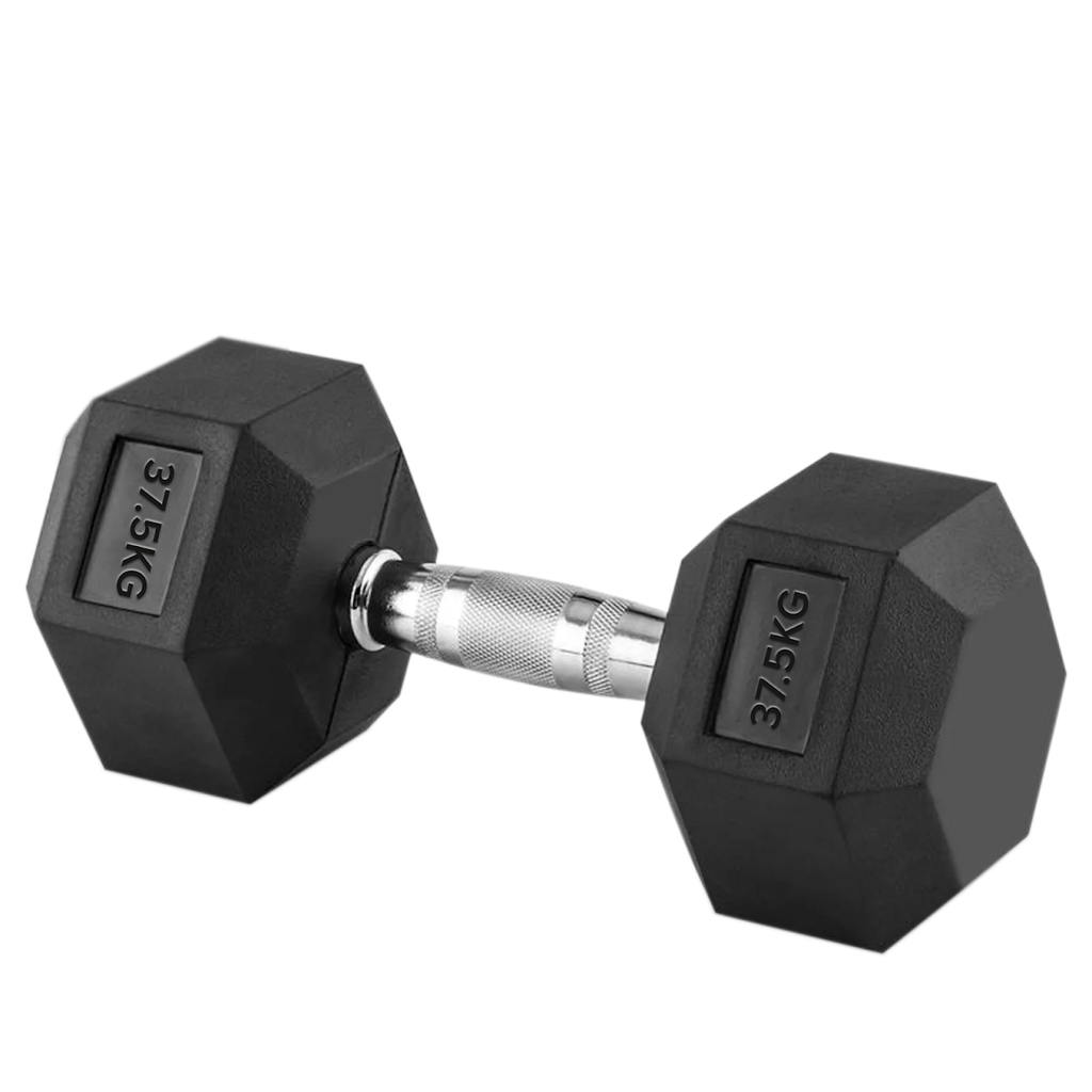 Hex Dumbbells Pairs & Sets (2.5kg–60kg) – Rubber-Coated, Anti-Roll, Knurled Steel Grip – Strength Training Weights for Home Gym or Studio