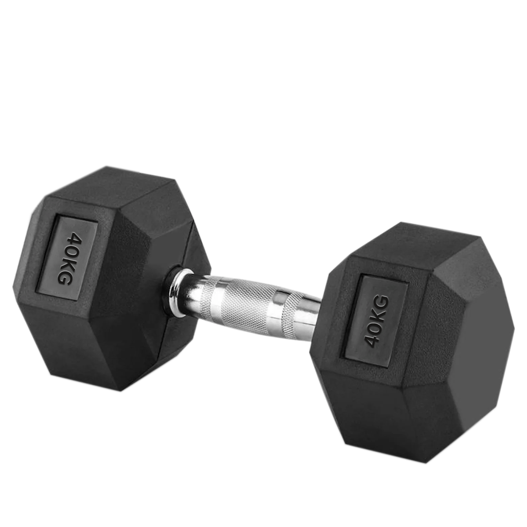 Hex Dumbbells Pairs & Sets (2.5kg–60kg) – Rubber-Coated, Anti-Roll, Knurled Steel Grip – Strength Training Weights for Home Gym or Studio