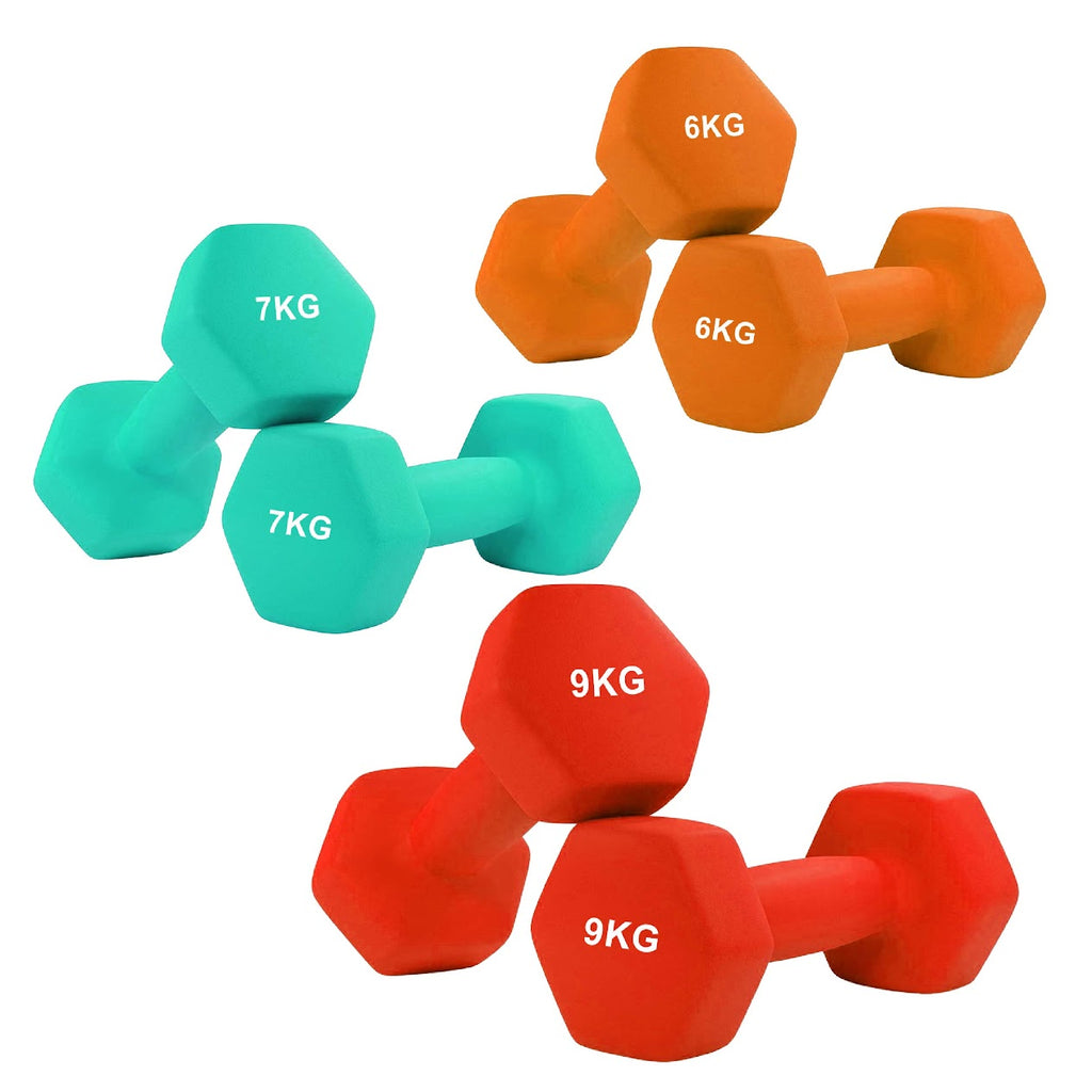Non‑Slip Neoprene Hex Dumbbells – Anti‑Roll Free Weights for Strength Training, Toning, and Safe Storage in Compact Home Gym Spaces