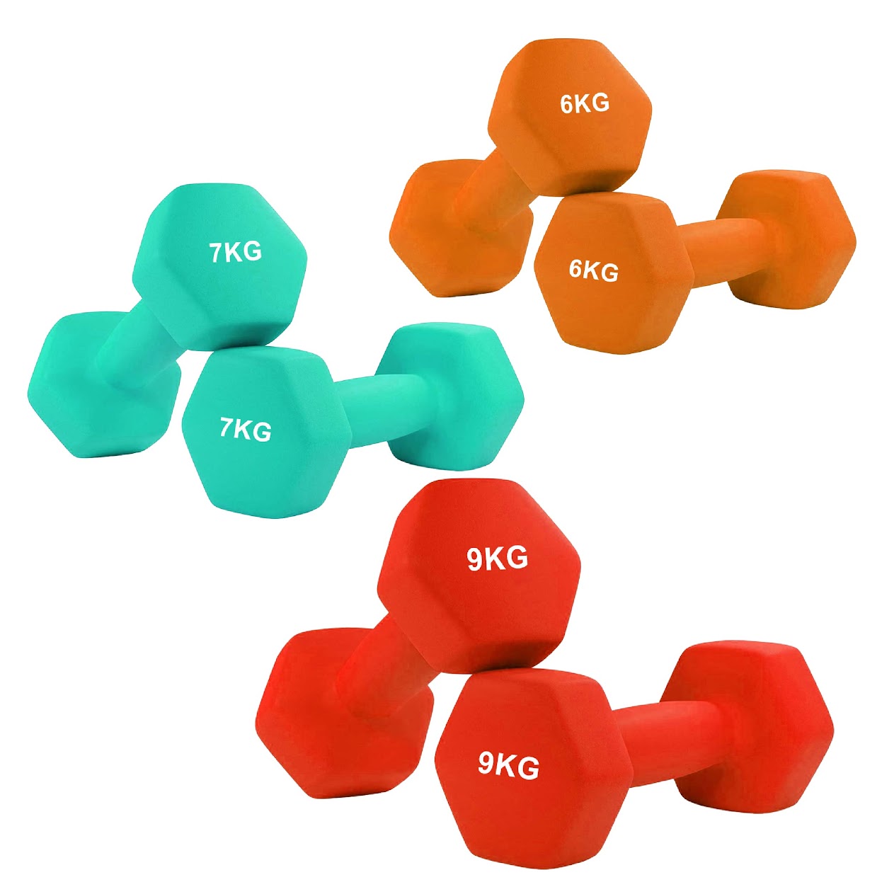 Non‑Slip Neoprene Hex Dumbbells – Anti‑Roll Free Weights for Strength Training, Toning, and Safe Storage in Compact Home Gym Spaces
