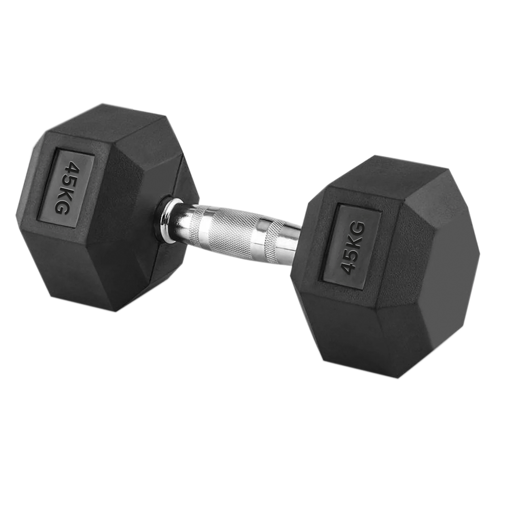 Hex Dumbbells Pairs & Sets (2.5kg–60kg) – Rubber-Coated, Anti-Roll, Knurled Steel Grip – Strength Training Weights for Home Gym or Studio
