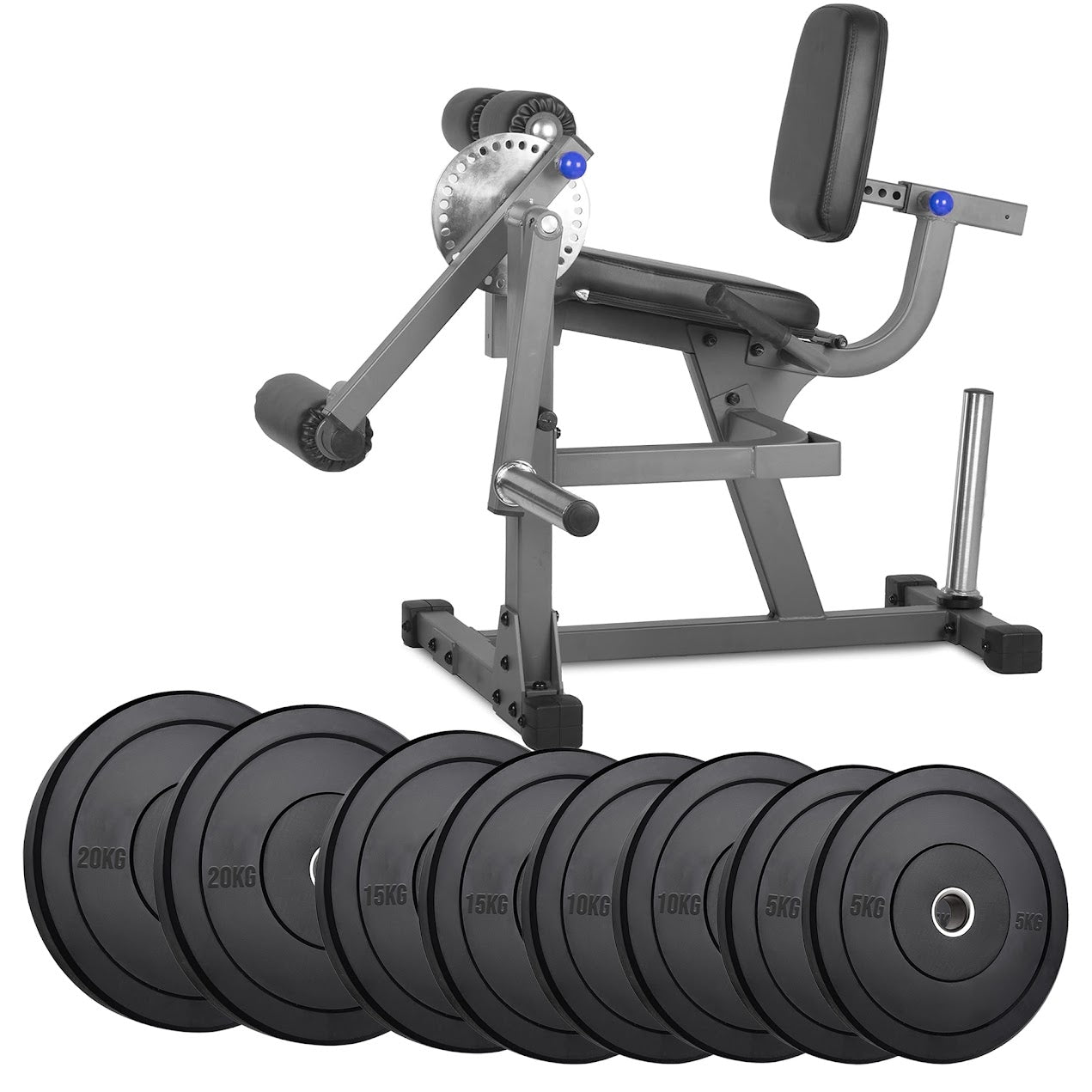 Plate‑Loaded Leg Extension & Curl Machine, Steel Frame with Adjustable Seat & Backrest, Padded Rollers, Heavy‑Duty Home Gym Quad‑Hamstring Isolator