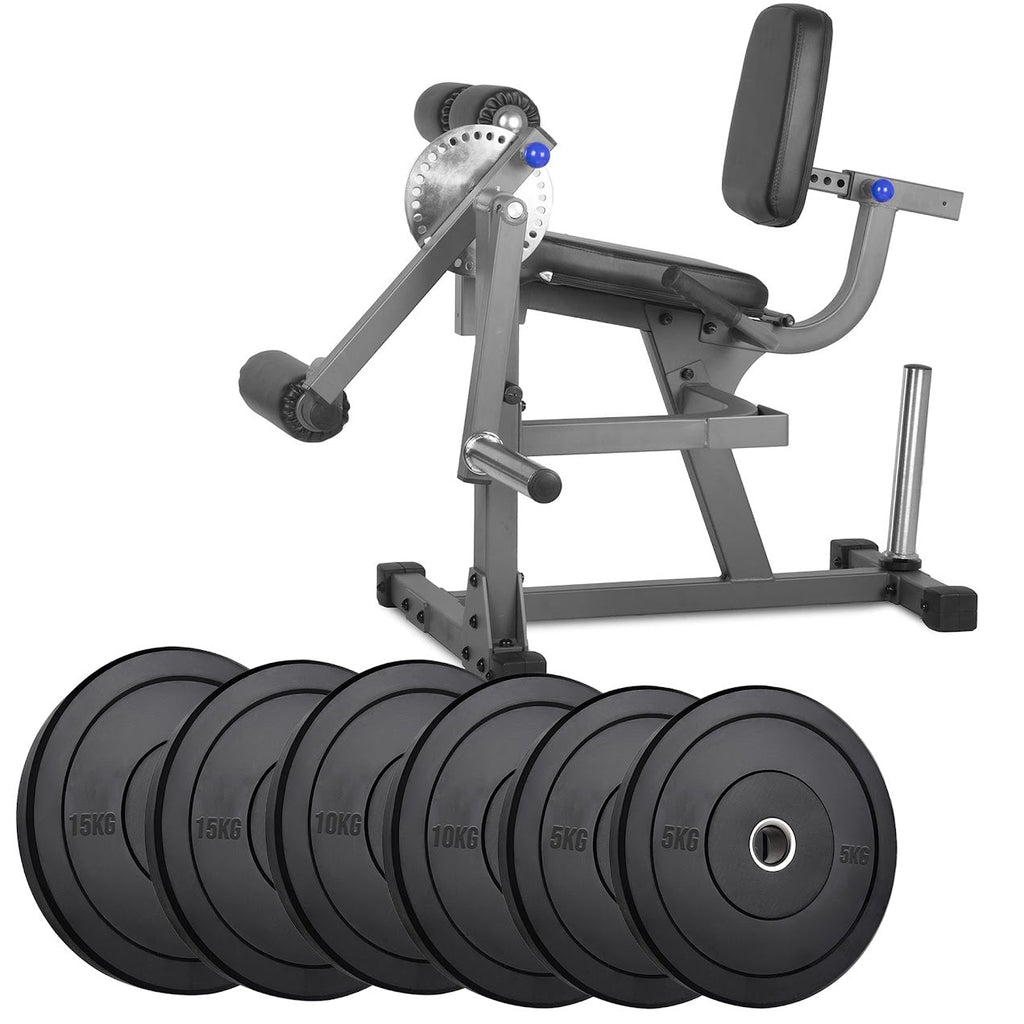 Plate‑Loaded Leg Extension & Curl Machine, Steel Frame with Adjustable Seat & Backrest, Padded Rollers, Heavy‑Duty Home Gym Quad‑Hamstring Isolator