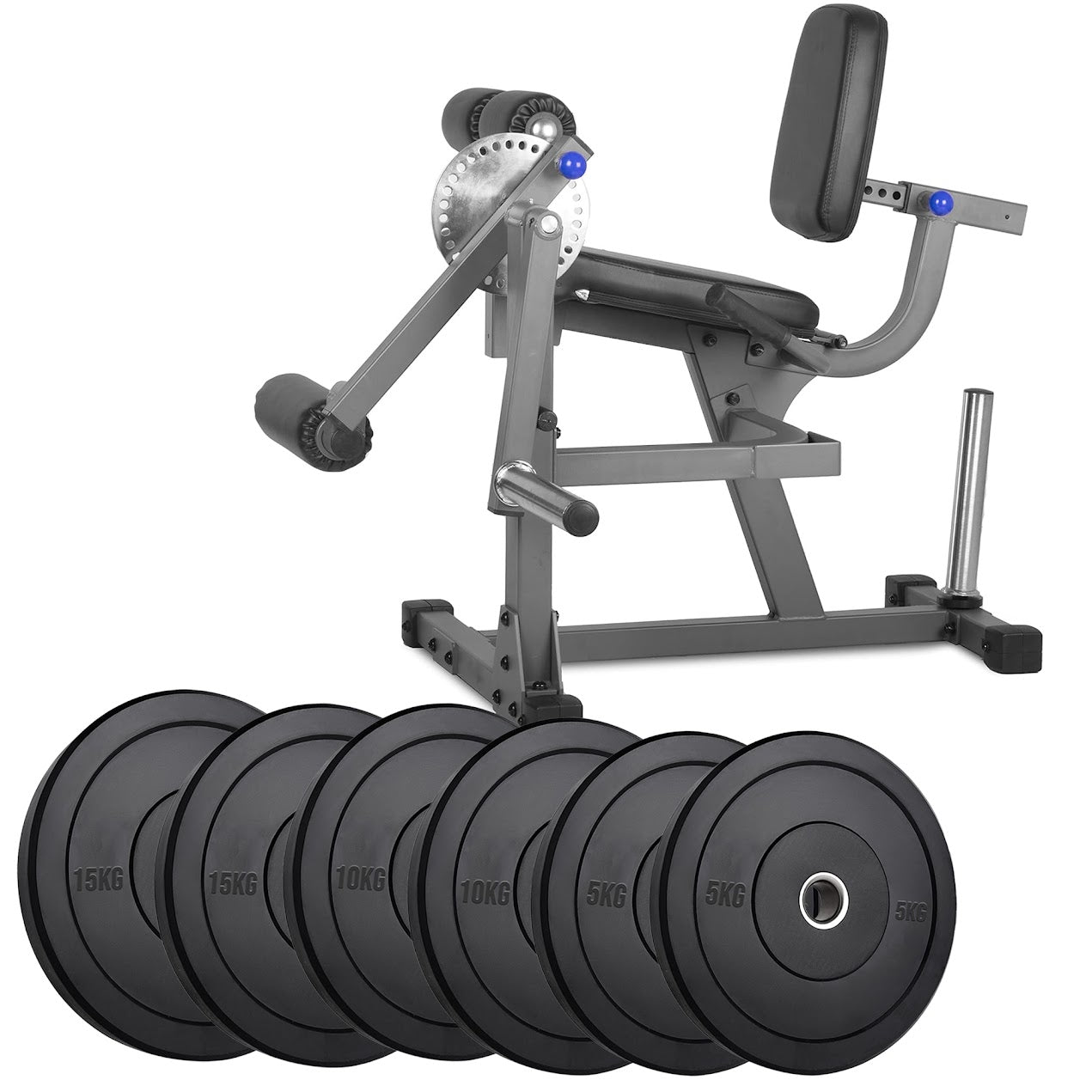 Plate‑Loaded Leg Extension & Curl Machine, Steel Frame with Adjustable Seat & Backrest, Padded Rollers, Heavy‑Duty Home Gym Quad‑Hamstring Isolator