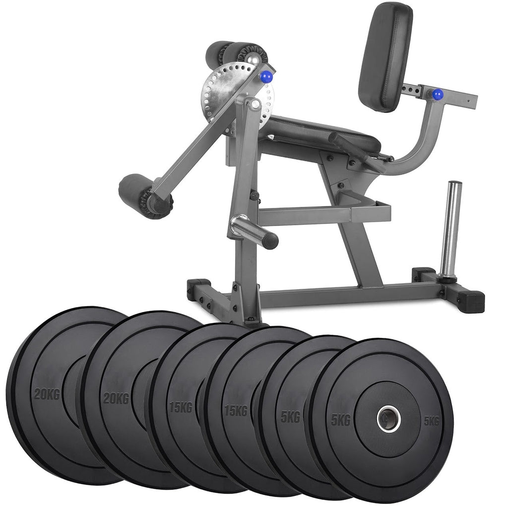 Plate‑Loaded Leg Extension & Curl Machine, Steel Frame with Adjustable Seat & Backrest, Padded Rollers, Heavy‑Duty Home Gym Quad‑Hamstring Isolator