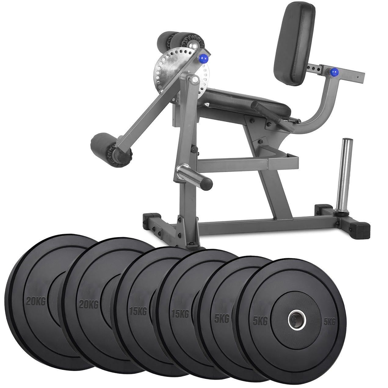 Plate‑Loaded Leg Extension & Curl Machine, Steel Frame with Adjustable Seat & Backrest, Padded Rollers, Heavy‑Duty Home Gym Quad‑Hamstring Isolator