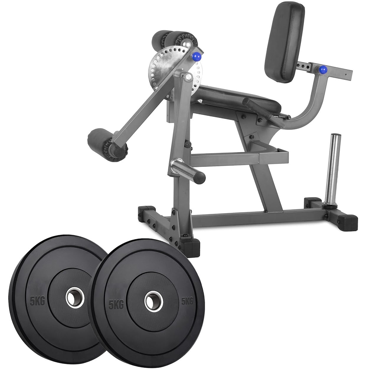 Plate‑Loaded Leg Extension & Curl Machine, Steel Frame with Adjustable Seat & Backrest, Padded Rollers, Heavy‑Duty Home Gym Quad‑Hamstring Isolator