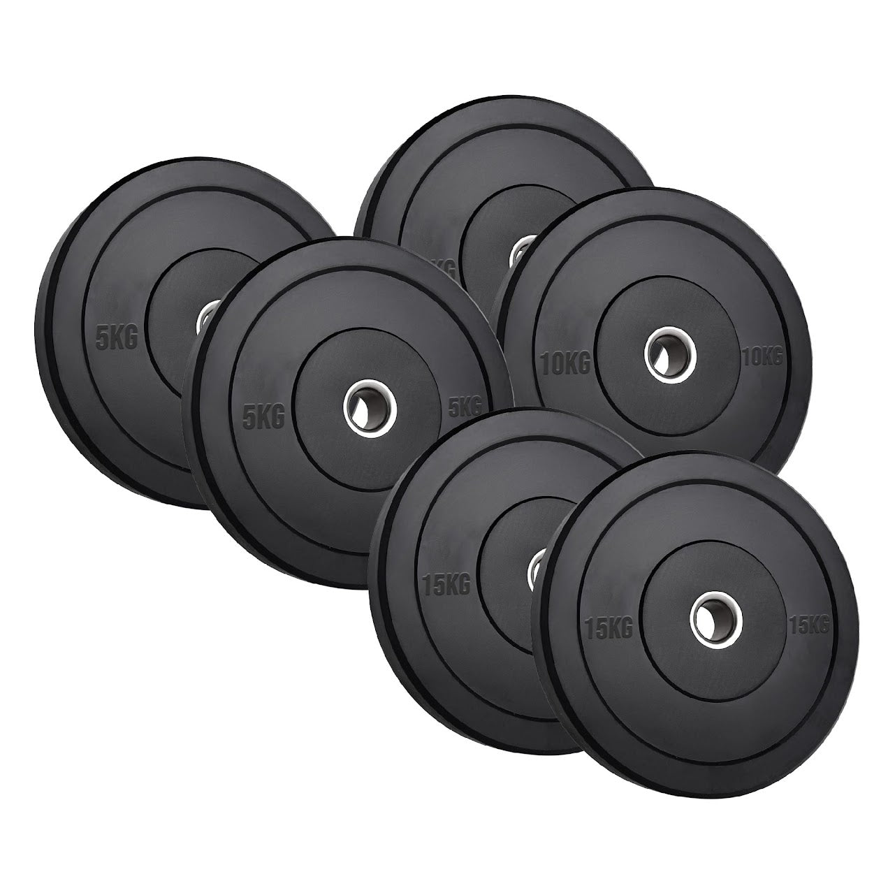 Heavy Duty Olympic Bumper Plates - Rubber Coated Weight Discs - Optional Barbells & Clips - Strength Training in Home Gyms or Garage Setups