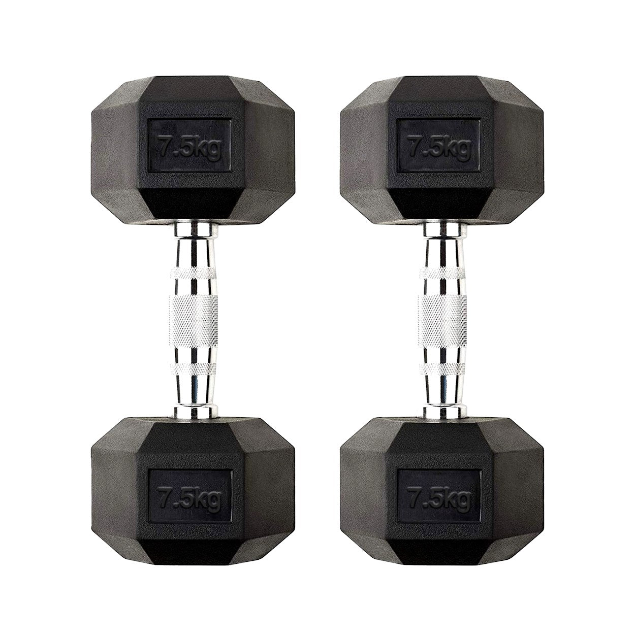 Hex Dumbbells Pairs & Sets (2.5kg–60kg) – Rubber-Coated, Anti-Roll, Knurled Steel Grip – Strength Training Weights for Home Gym or Studio