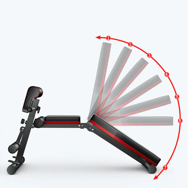 7‑Position Adjustable Weight Bench – Foldable Steel Frame, Quick Lock, Decline/Incline/Flat Angles – 320 kg Capacity – Ideal for Home Gyms