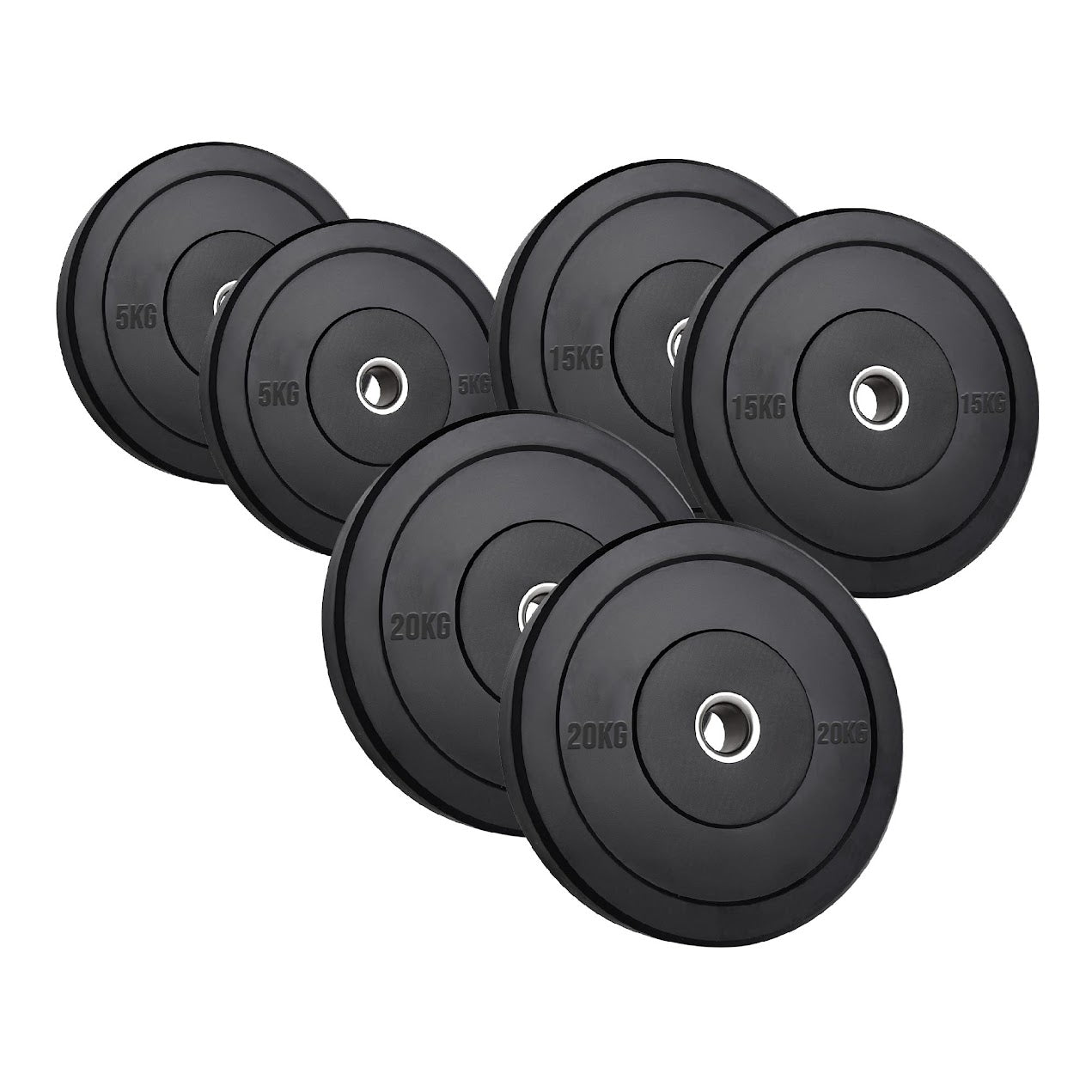 Heavy Duty Olympic Bumper Plates - Rubber Coated Weight Discs - Optional Barbells & Clips - Strength Training in Home Gyms or Garage Setups