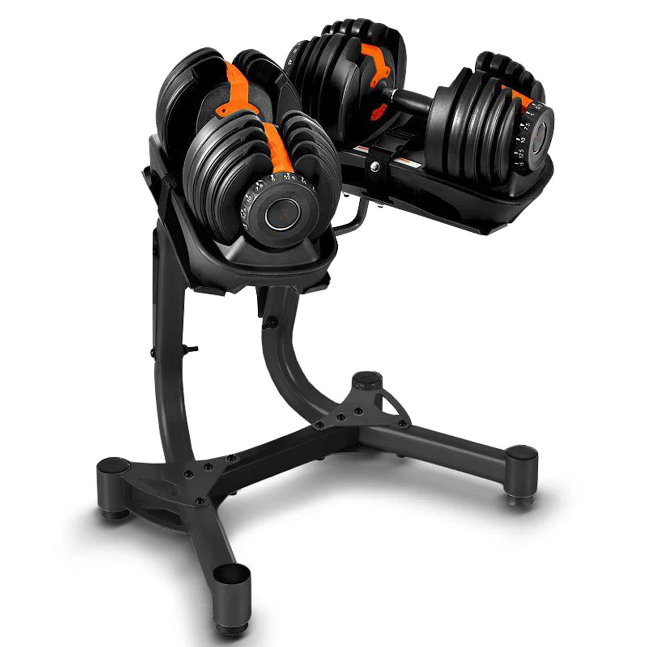 Adjustable Dumbbell Stand - 24kg & 40kg Dumbbells Available - Powder Coated Steel Rack with Dial‑Weight Support & Belt – Space‑Saving Home Gym Equipment for Men & Women