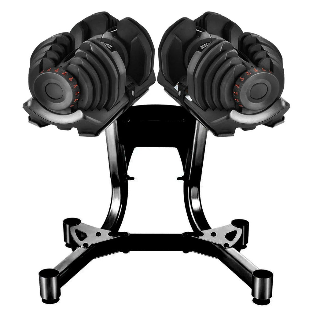 Adjustable Dumbbell Stand - 24kg & 40kg Dumbbells Available - Powder Coated Steel Rack with Dial‑Weight Support & Belt – Space‑Saving Home Gym Equipment for Men & Women
