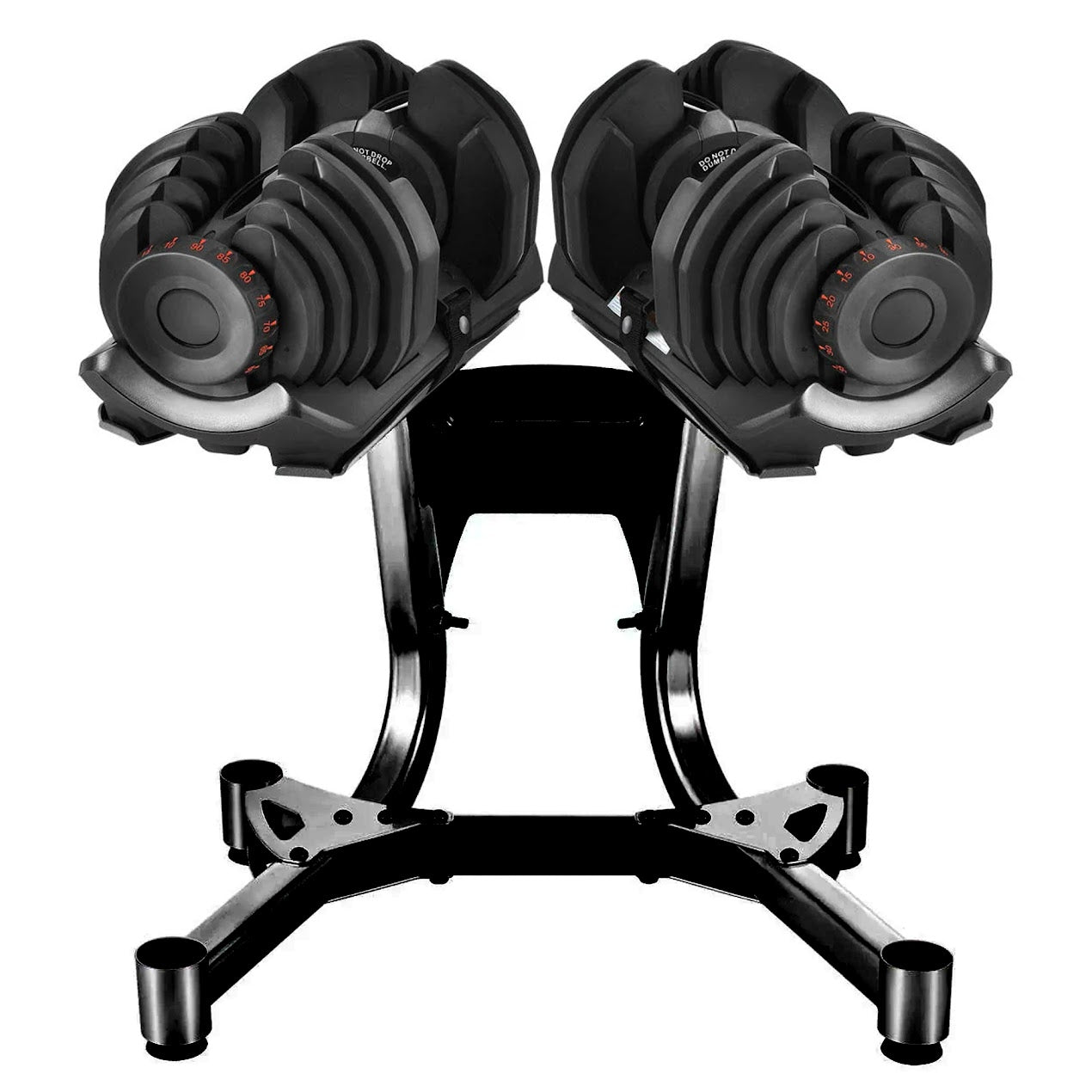 Adjustable Dumbbell Stand - 24kg & 40kg Dumbbells Available - Powder Coated Steel Rack with Dial‑Weight Support & Belt – Space‑Saving Home Gym Equipment for Men & Women