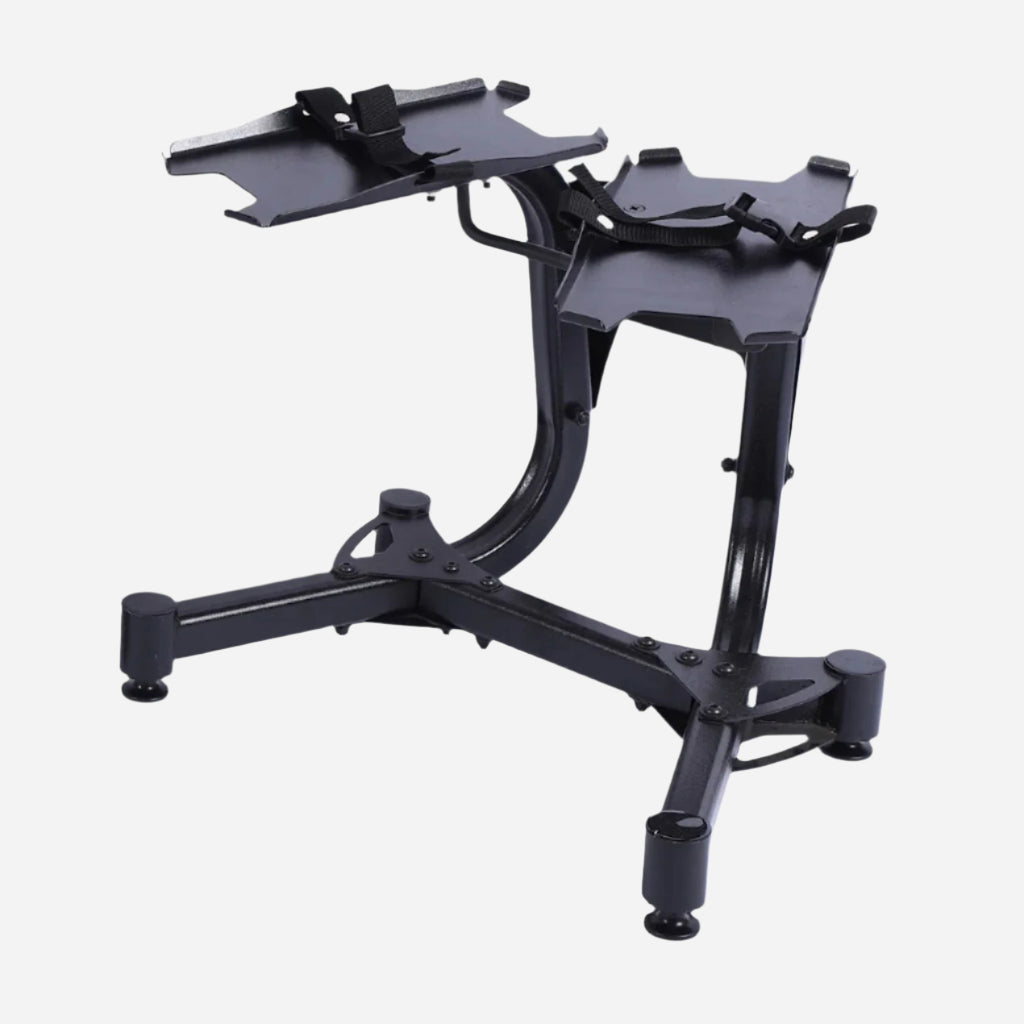 Adjustable Dumbbell Stand - 24kg & 40kg Dumbbells Available - Powder Coated Steel Rack with Dial‑Weight Support & Belt – Space‑Saving Home Gym Equipment for Men & Women