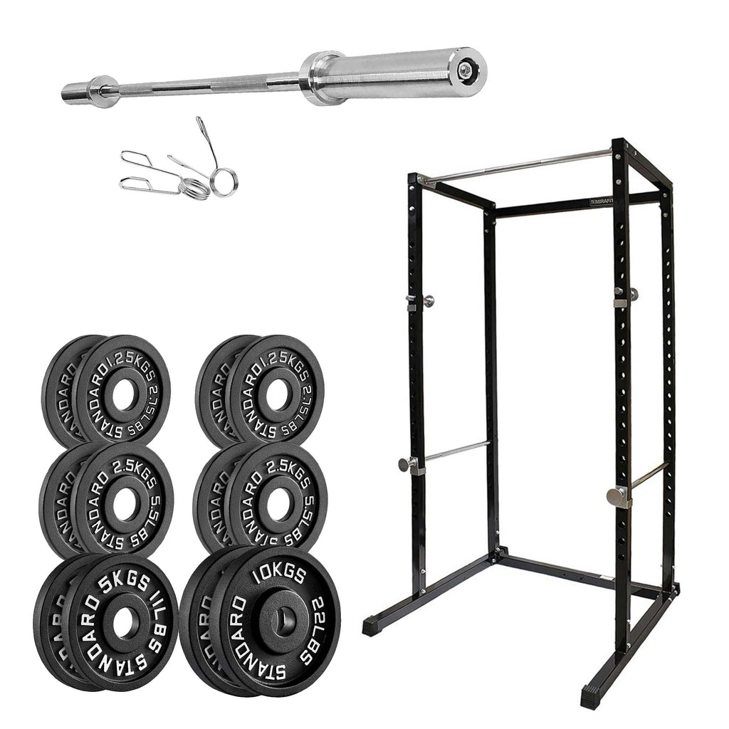 Heavy-Duty Steel Power Rack with Pull‑Up Bar & Adjustable J‑Hooks for Squats, Bench & Full‑Body Training – Commercial‑Grade Home Gym Cage