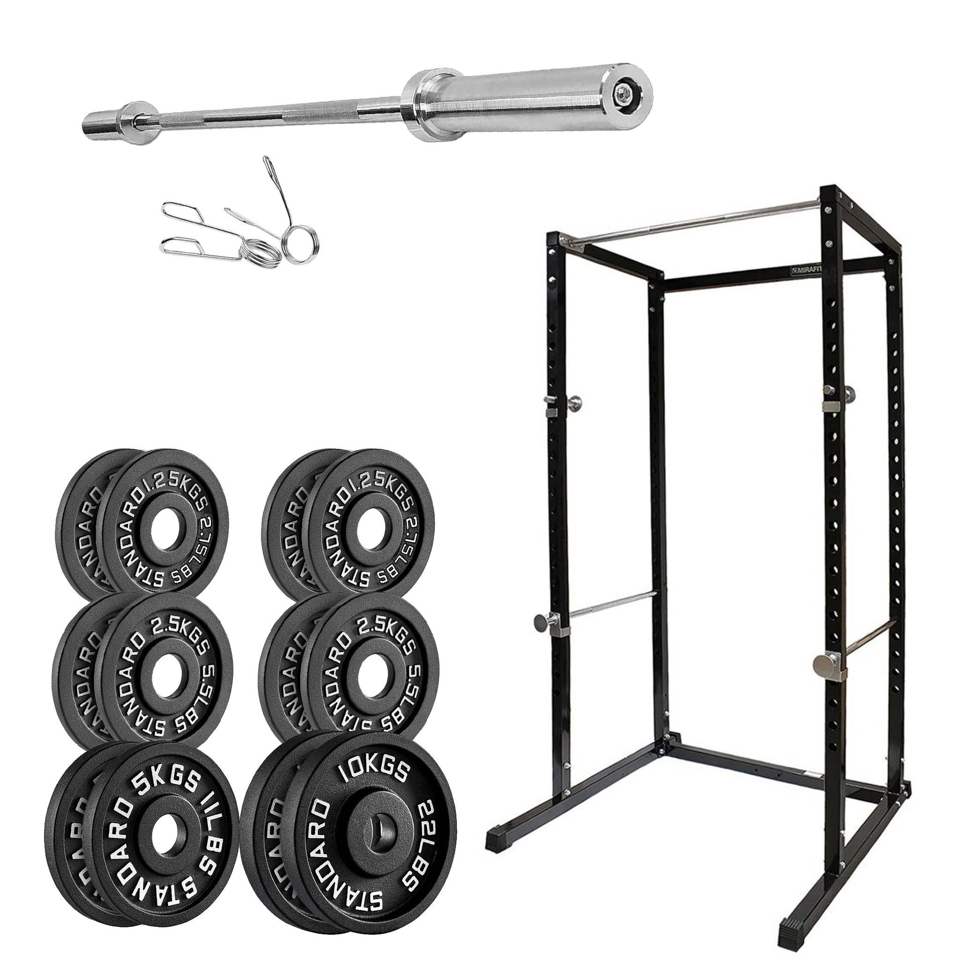 Heavy-Duty Steel Power Rack with Pull‑Up Bar & Adjustable J‑Hooks for Squats, Bench & Full‑Body Training – Commercial‑Grade Home Gym Cage