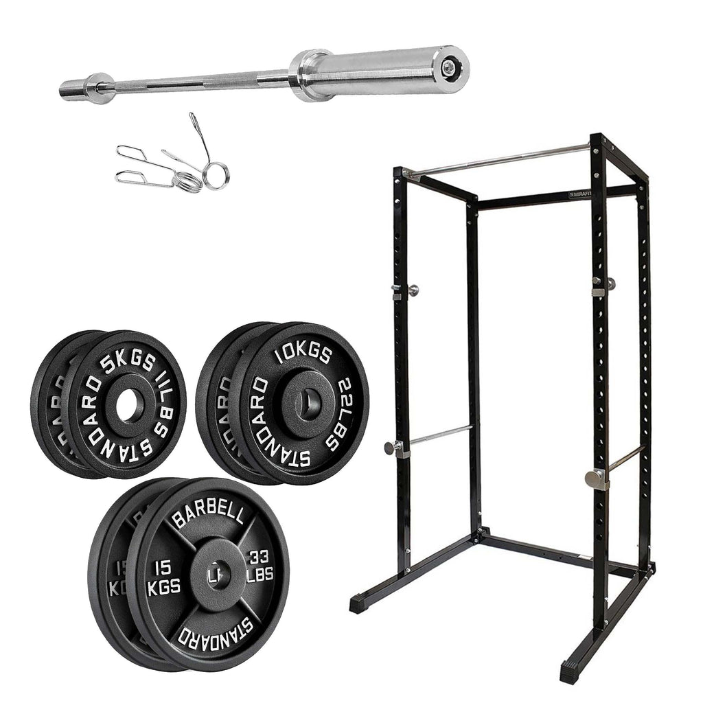 Heavy-Duty Steel Power Rack with Pull‑Up Bar & Adjustable J‑Hooks for Squats, Bench & Full‑Body Training – Commercial‑Grade Home Gym Cage