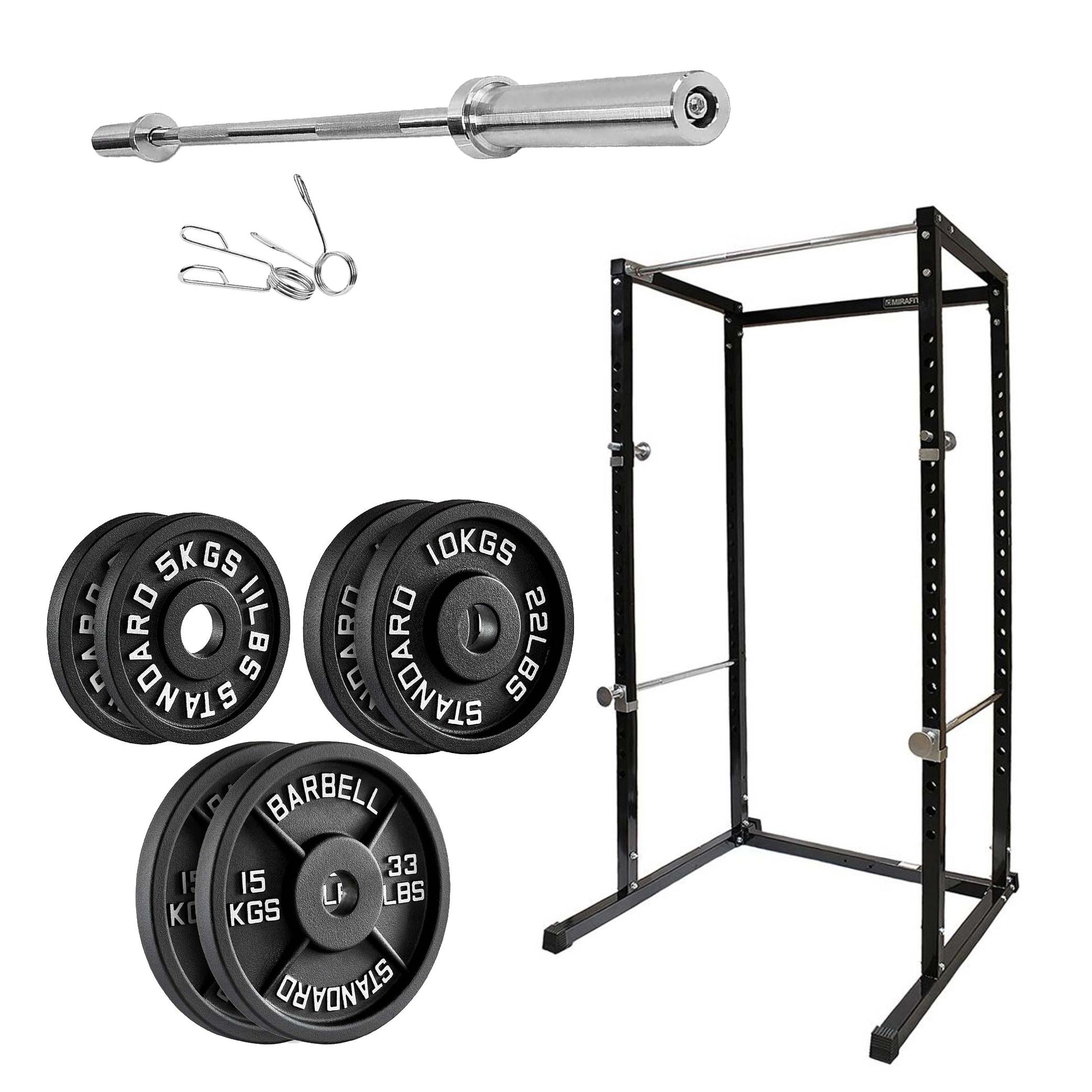 Heavy-Duty Steel Power Rack with Pull‑Up Bar & Adjustable J‑Hooks for Squats, Bench & Full‑Body Training – Commercial‑Grade Home Gym Cage