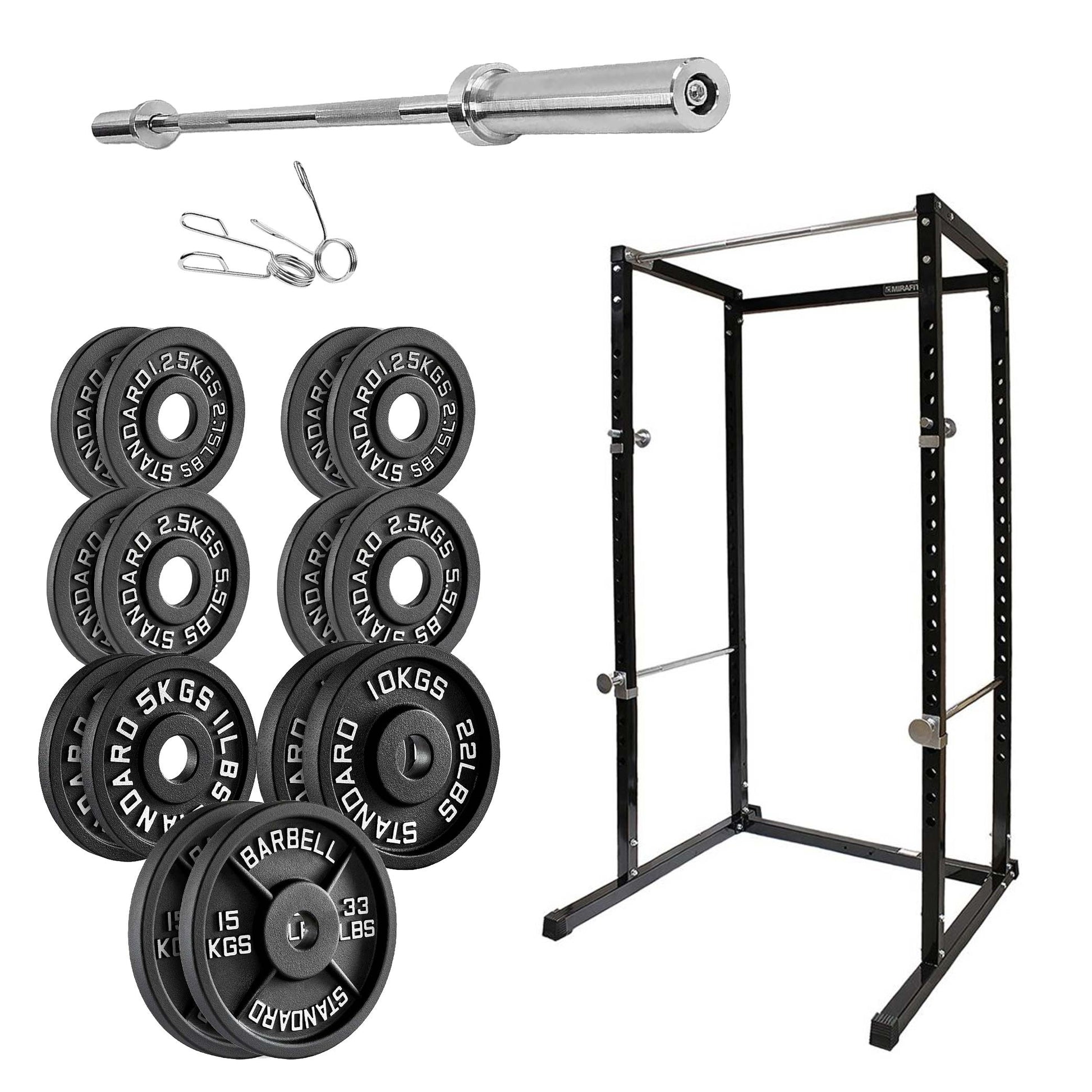 Heavy-Duty Steel Power Rack with Pull‑Up Bar & Adjustable J‑Hooks for Squats, Bench & Full‑Body Training – Commercial‑Grade Home Gym Cage