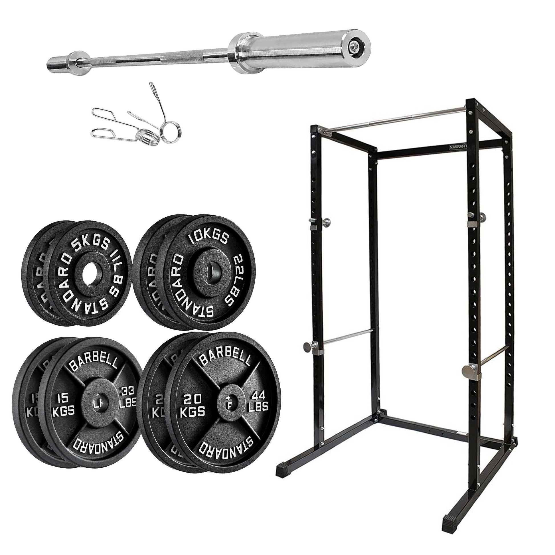 Heavy-Duty Steel Power Rack with Pull‑Up Bar & Adjustable J‑Hooks for Squats, Bench & Full‑Body Training – Commercial‑Grade Home Gym Cage