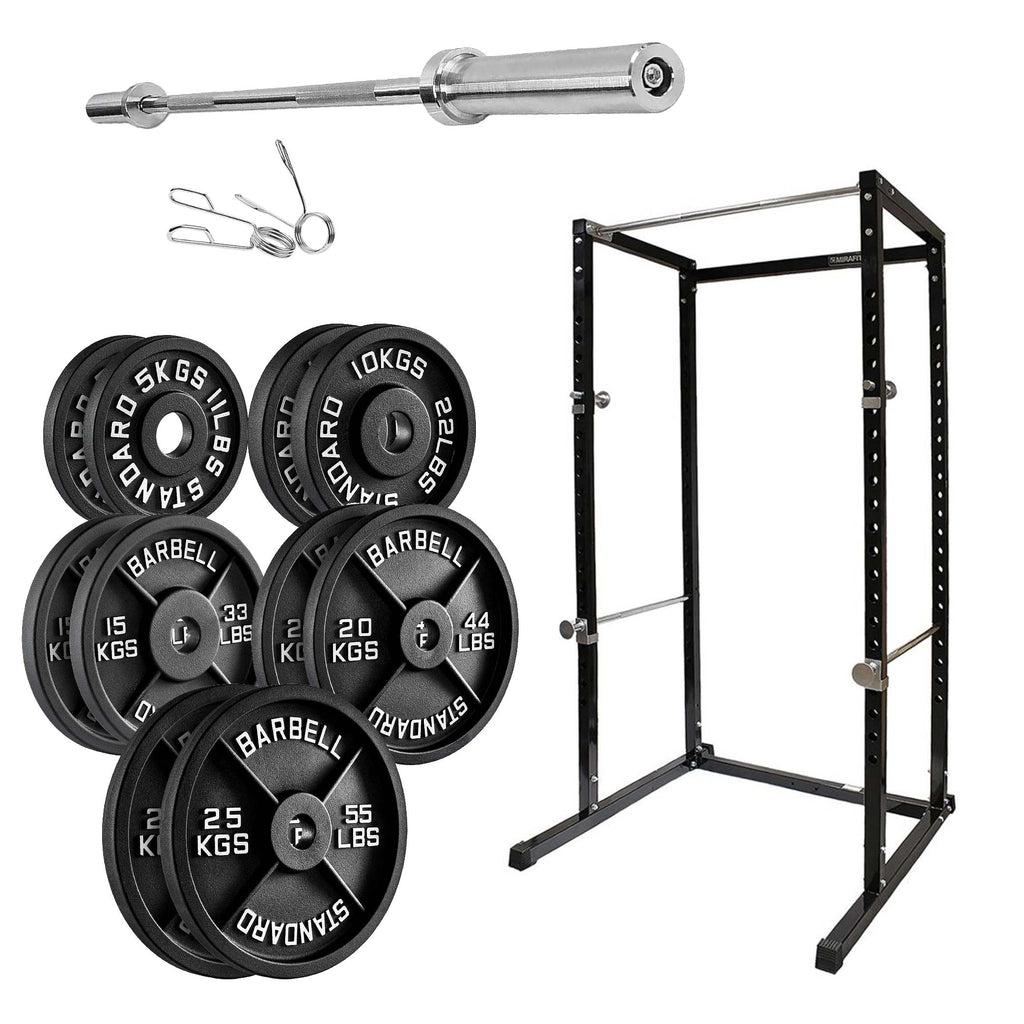 Heavy-Duty Steel Power Rack with Pull‑Up Bar & Adjustable J‑Hooks for Squats, Bench & Full‑Body Training – Commercial‑Grade Home Gym Cage