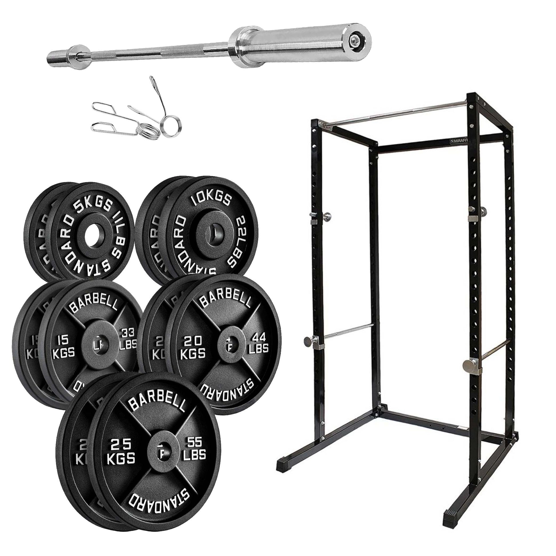 Heavy-Duty Steel Power Rack with Pull‑Up Bar & Adjustable J‑Hooks for Squats, Bench & Full‑Body Training – Commercial‑Grade Home Gym Cage