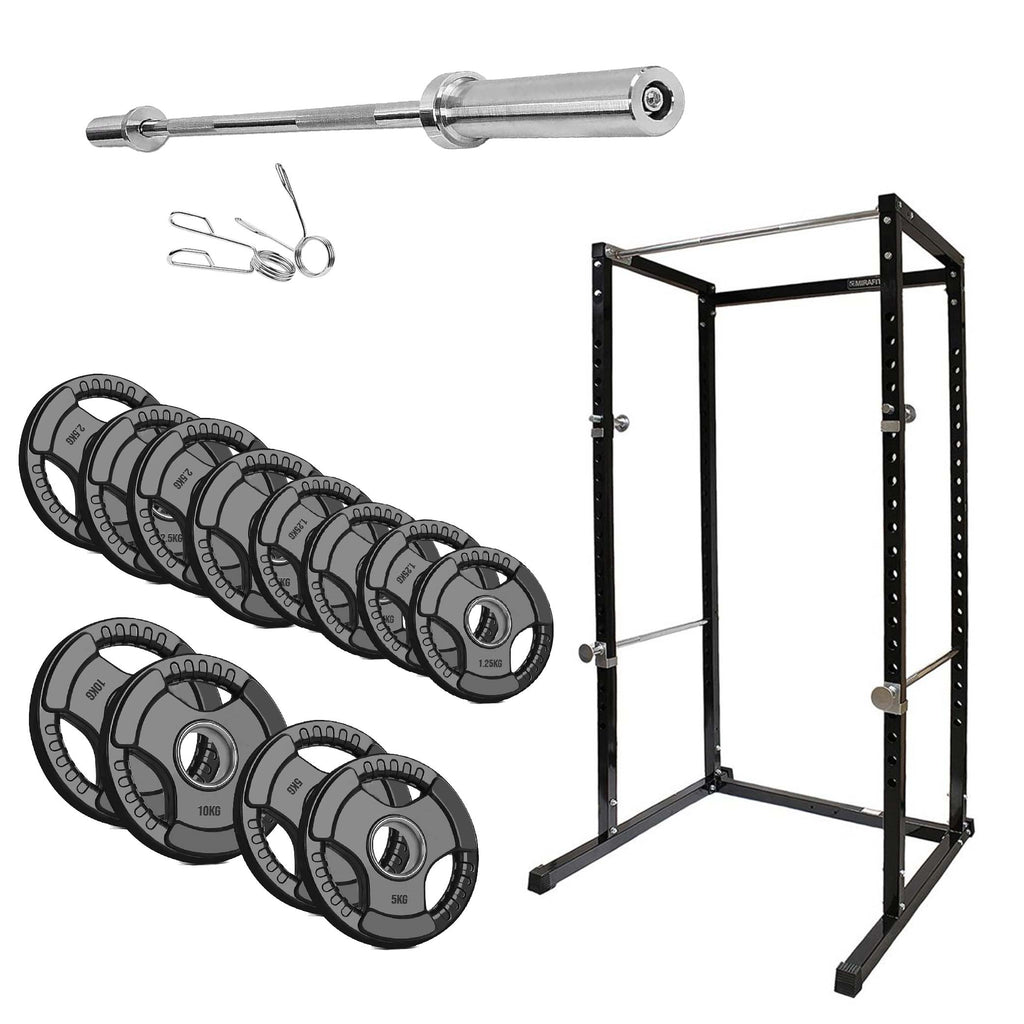 Heavy-Duty Steel Power Rack with Pull‑Up Bar & Adjustable J‑Hooks for Squats, Bench & Full‑Body Training – Commercial‑Grade Home Gym Cage
