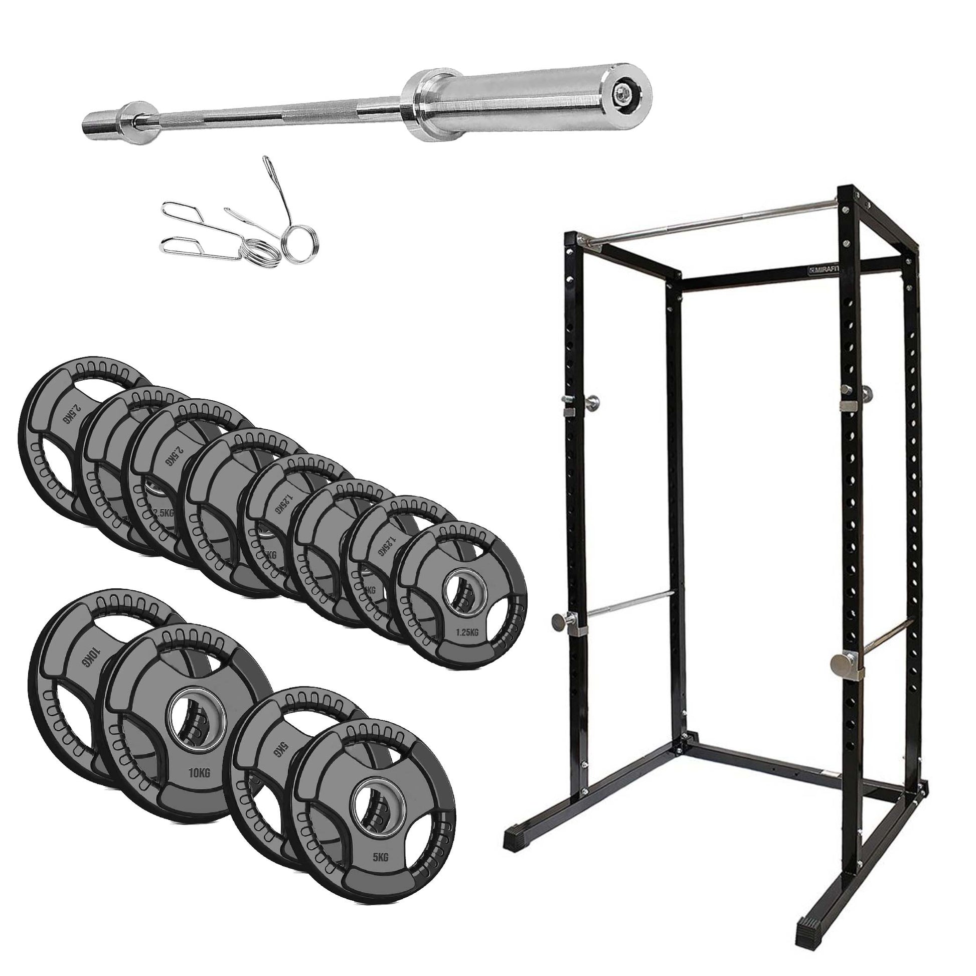 Heavy-Duty Steel Power Rack with Pull‑Up Bar & Adjustable J‑Hooks for Squats, Bench & Full‑Body Training – Commercial‑Grade Home Gym Cage