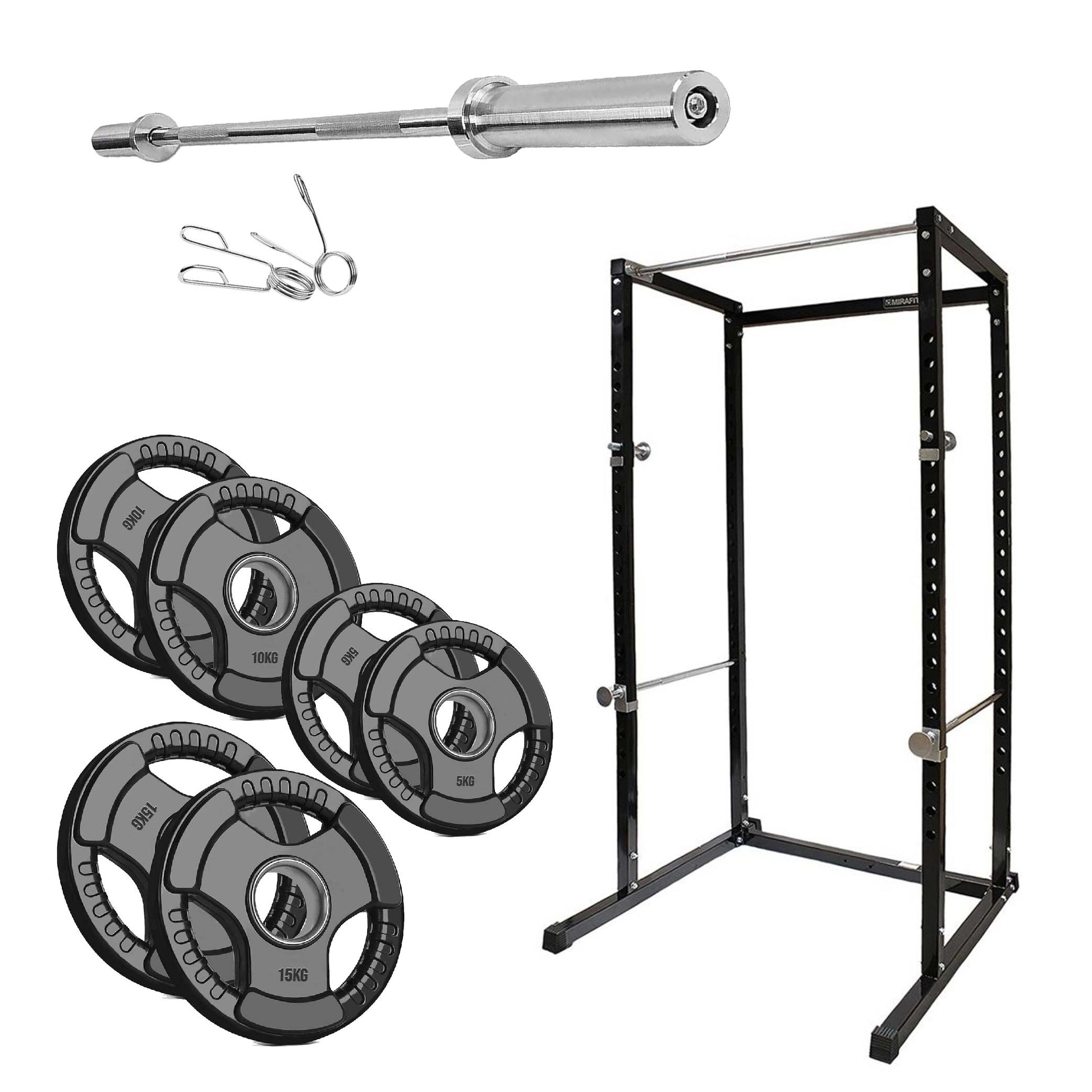 Heavy-Duty Steel Power Rack with Pull‑Up Bar & Adjustable J‑Hooks for Squats, Bench & Full‑Body Training – Commercial‑Grade Home Gym Cage