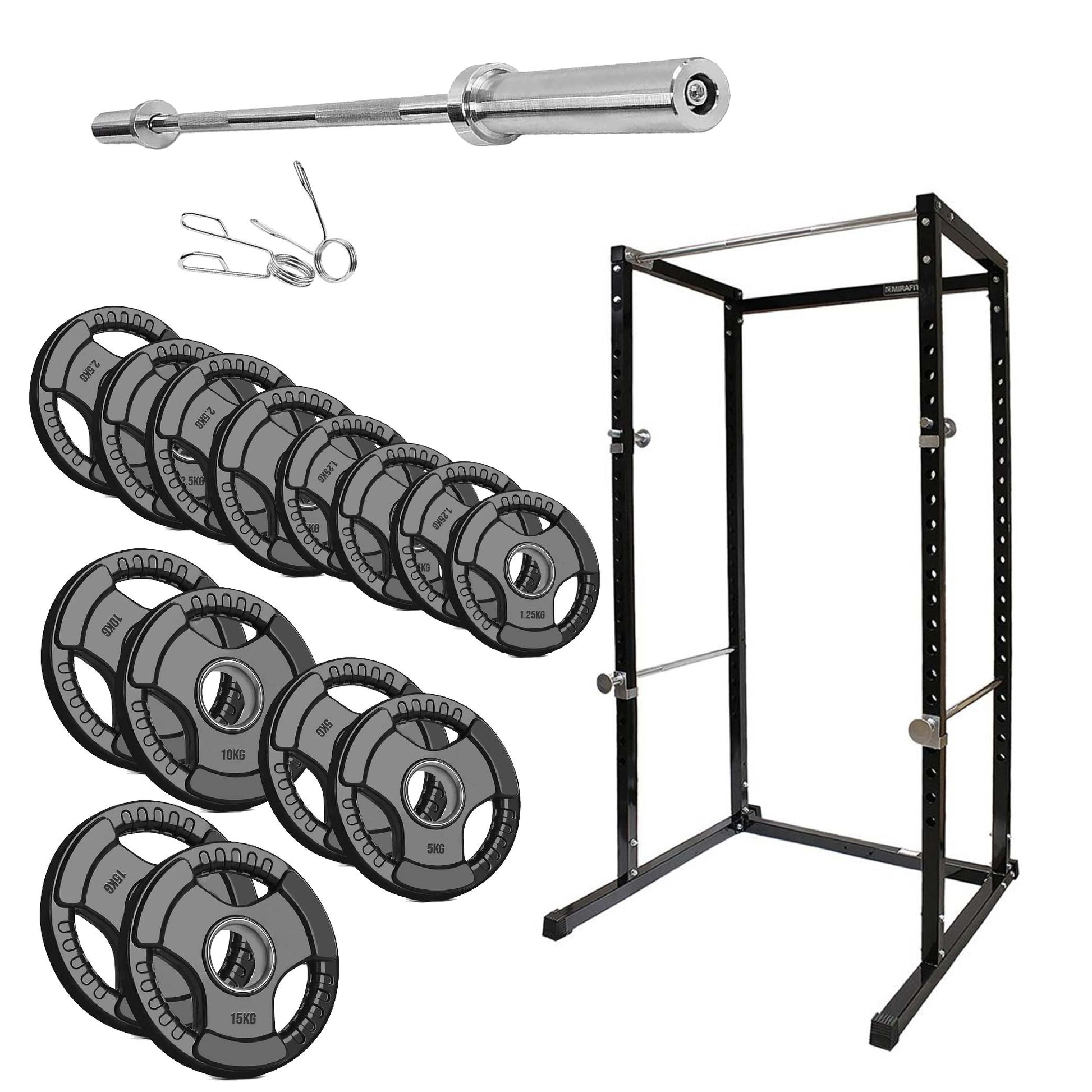Heavy-Duty Steel Power Rack with Pull‑Up Bar & Adjustable J‑Hooks for Squats, Bench & Full‑Body Training – Commercial‑Grade Home Gym Cage