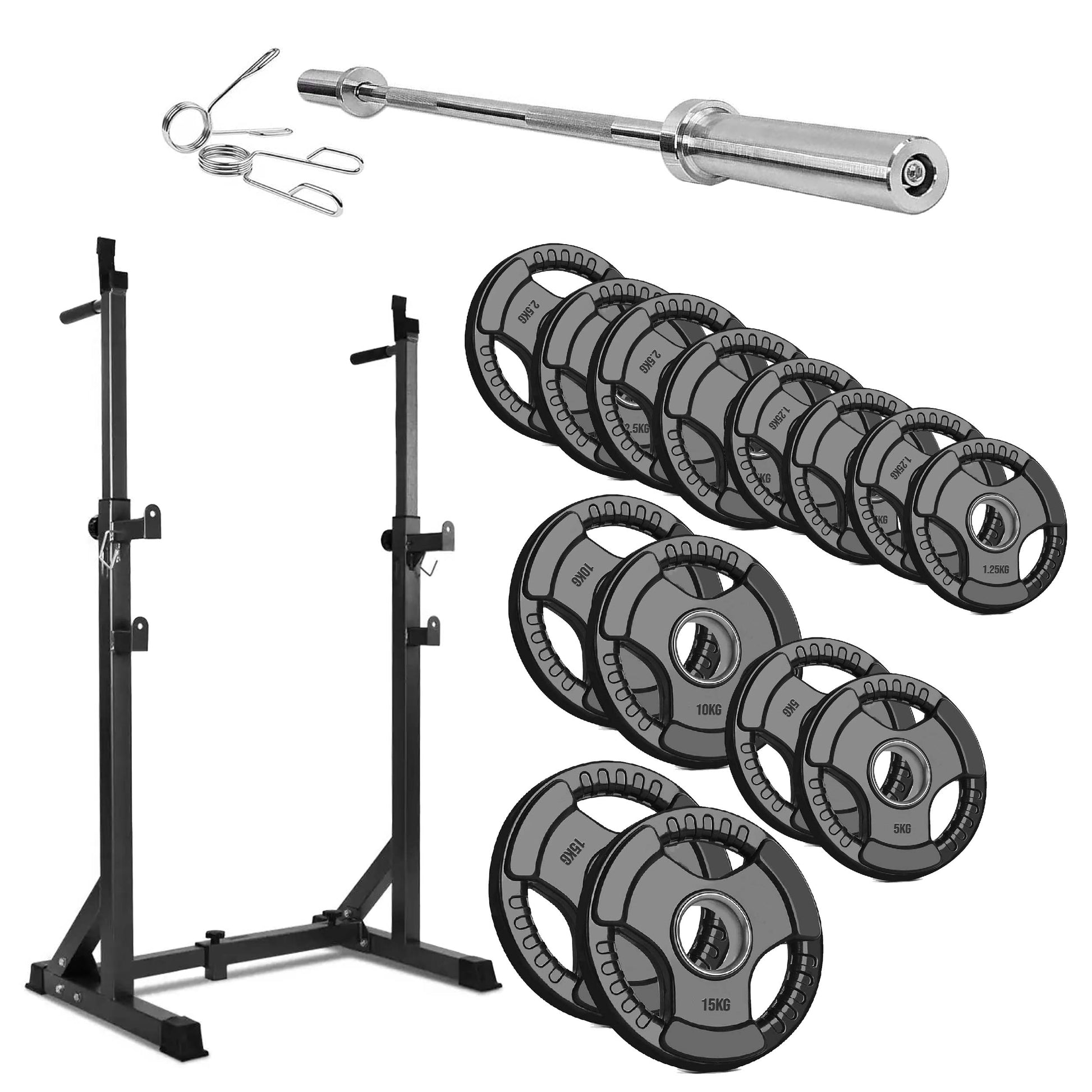 Heavy‑Duty Adjustable Half Squat Rack with Dip Station & Spotters, Reinforced Steel, 200 kg Capacity – Perfect for Home Gym Strength Training & Compact Spaces