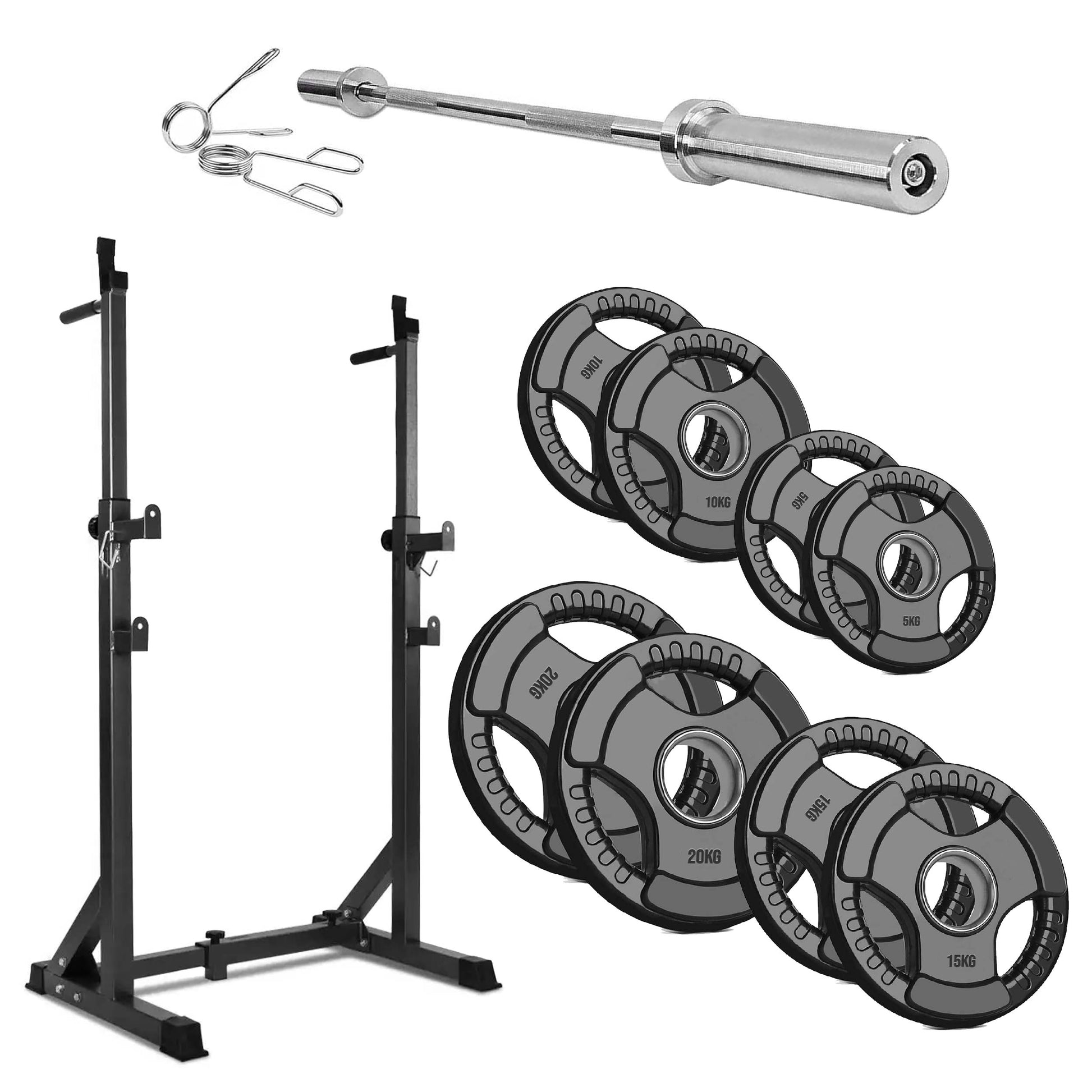 Heavy‑Duty Adjustable Half Squat Rack with Dip Station & Spotters, Reinforced Steel, 200 kg Capacity – Perfect for Home Gym Strength Training & Compact Spaces