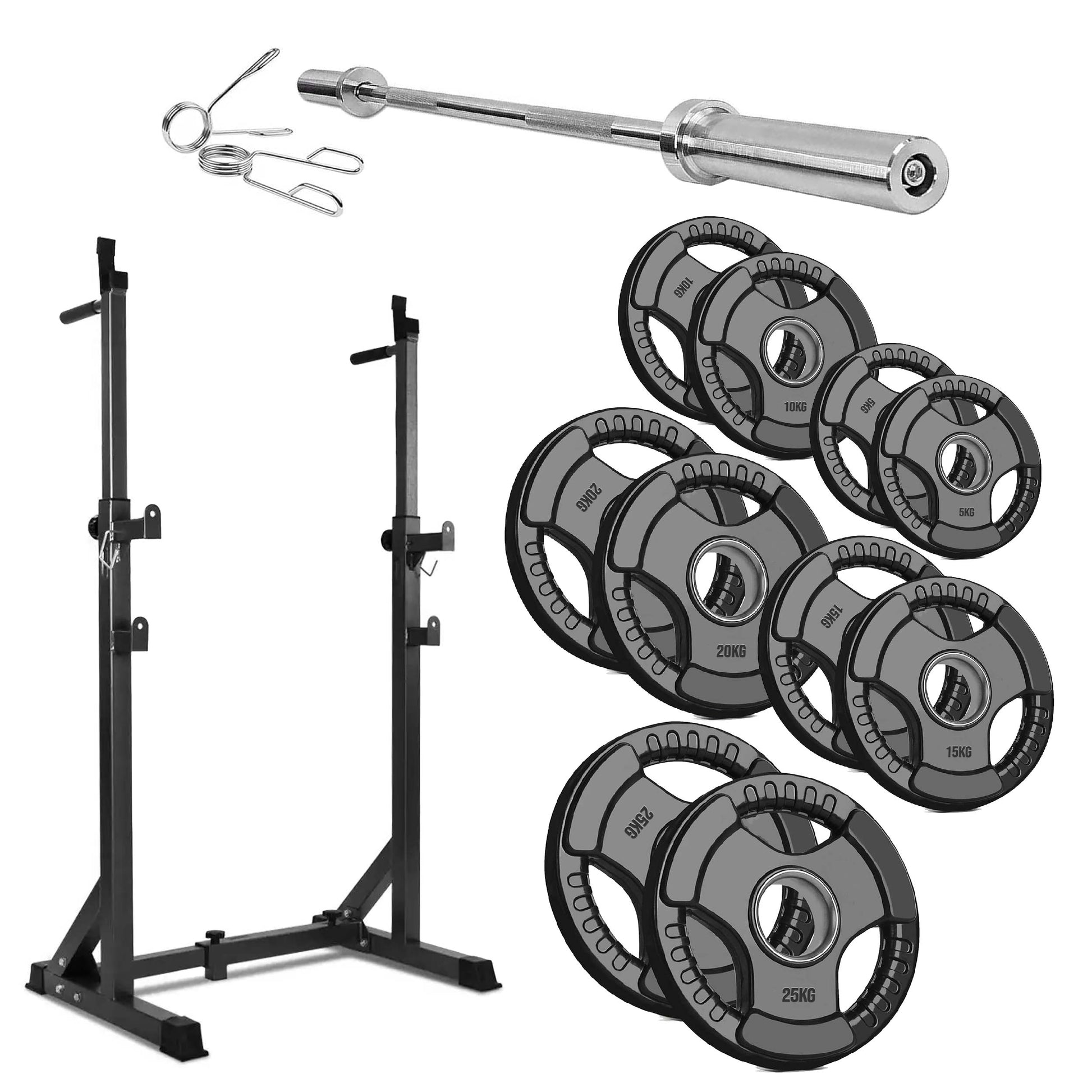 Heavy‑Duty Adjustable Half Squat Rack with Dip Station & Spotters, Reinforced Steel, 200 kg Capacity – Perfect for Home Gym Strength Training & Compact Spaces